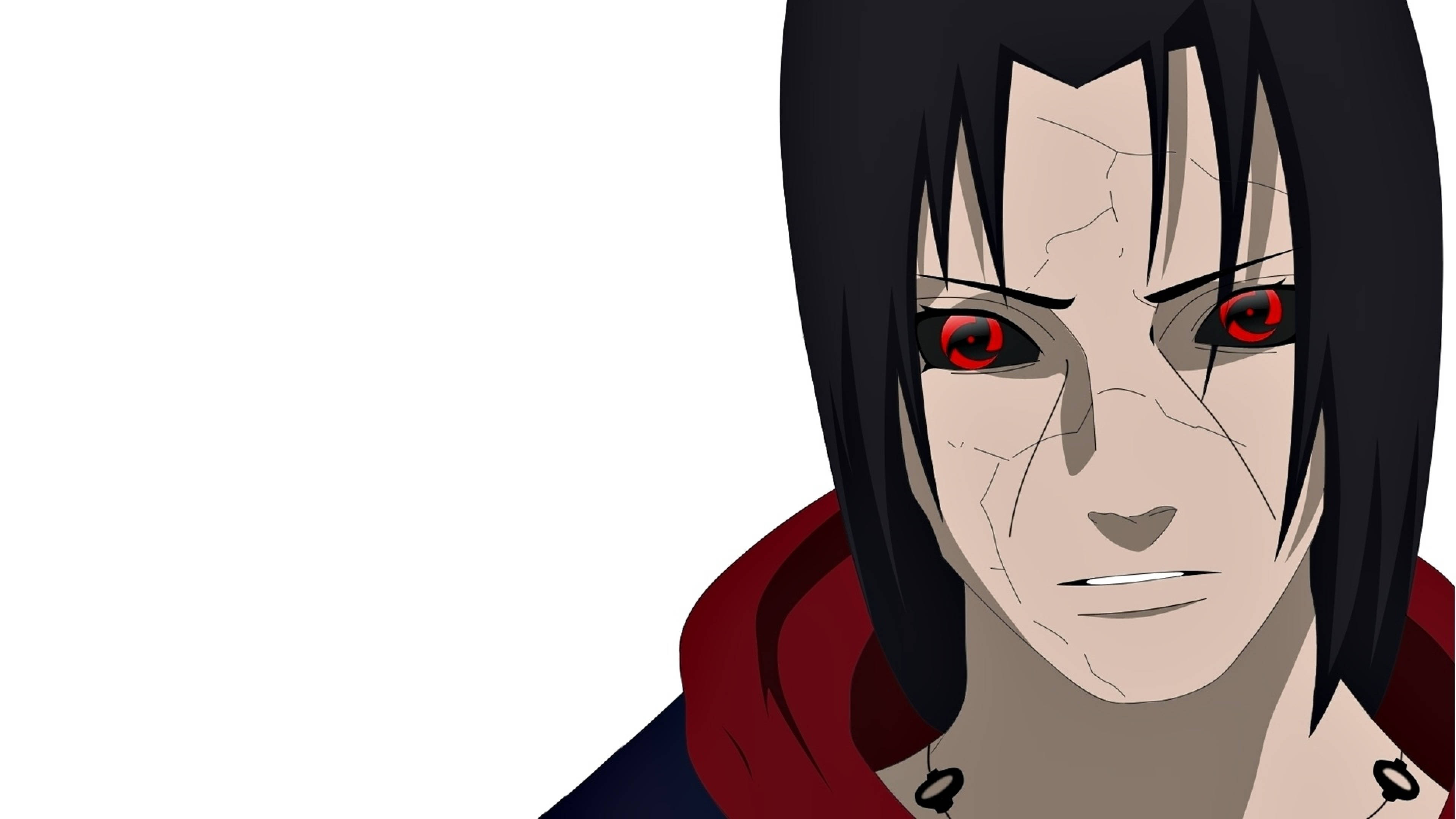 Akatsuki Itachi, black hair, red eyes, 4K Desktop Wallpaper