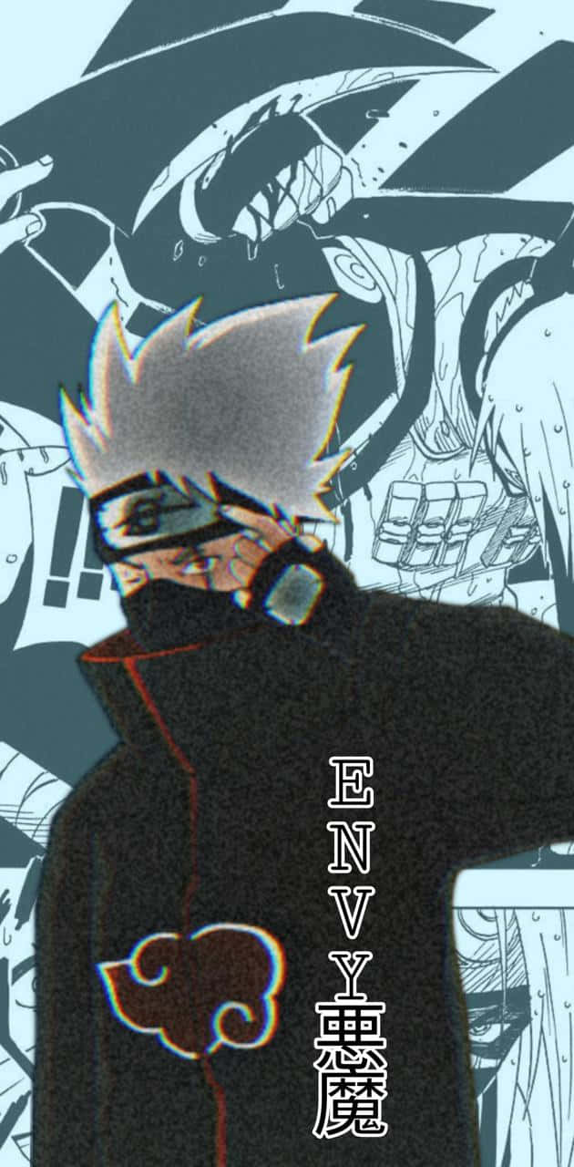 Akatsuki Kakashi, spiky white hair, black mask, HD Phone Wallpaper