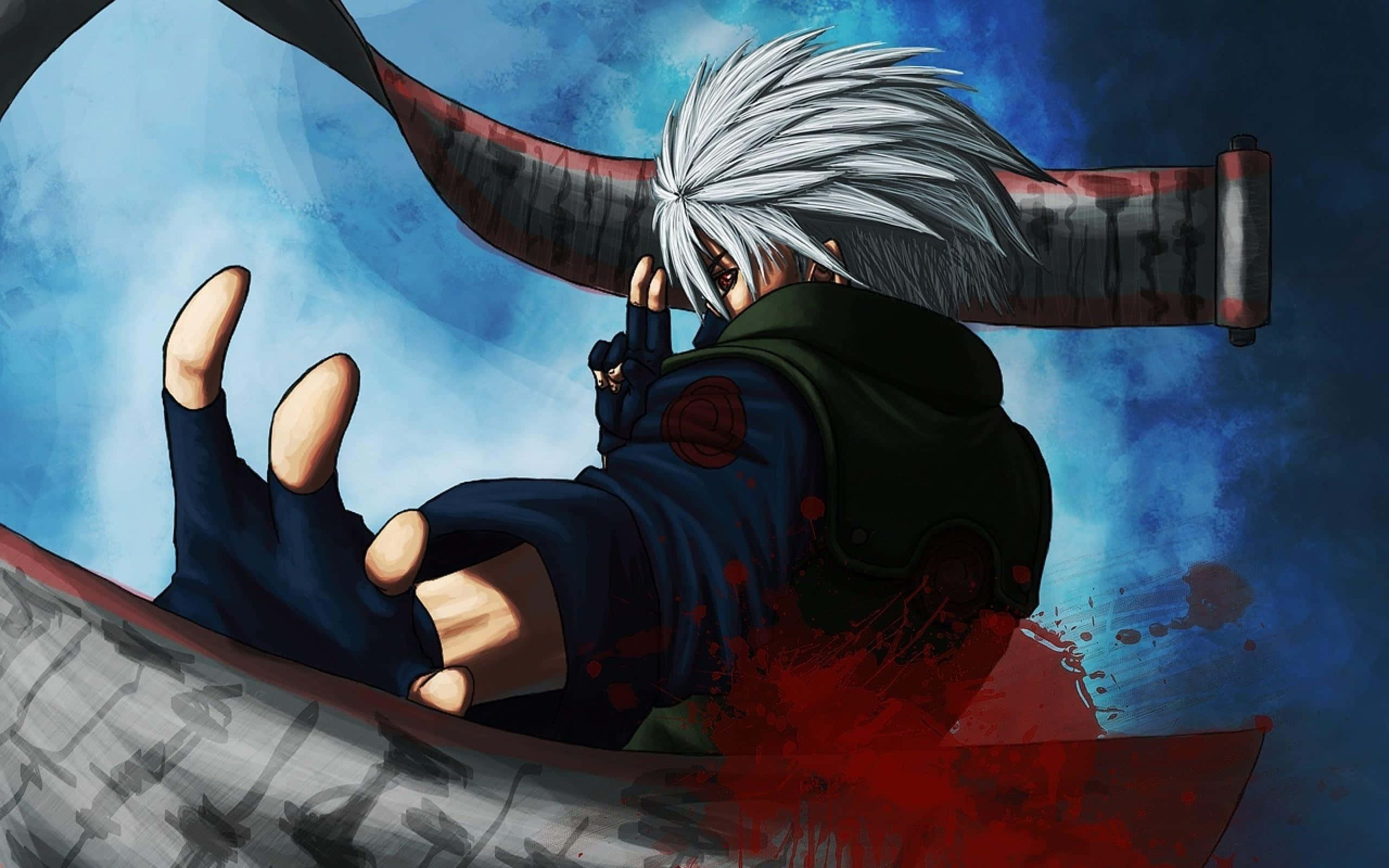 Akatsuki Kakashi, silver-haired, dark cloak, 2K Desktop Wallpaper