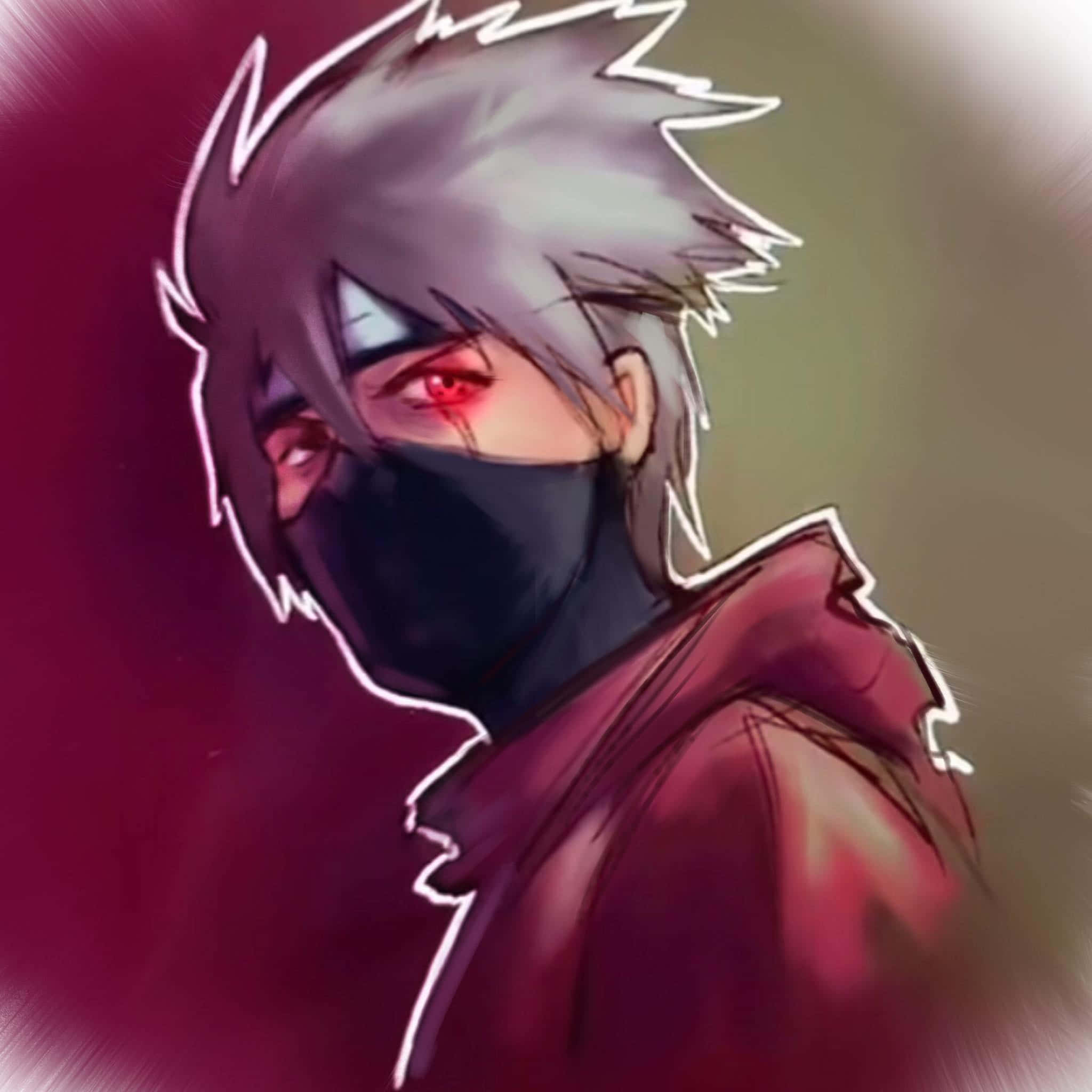 Akatsuki Kakashi, spiky-haired, red eyes, Full HD Desktop Wallpaper