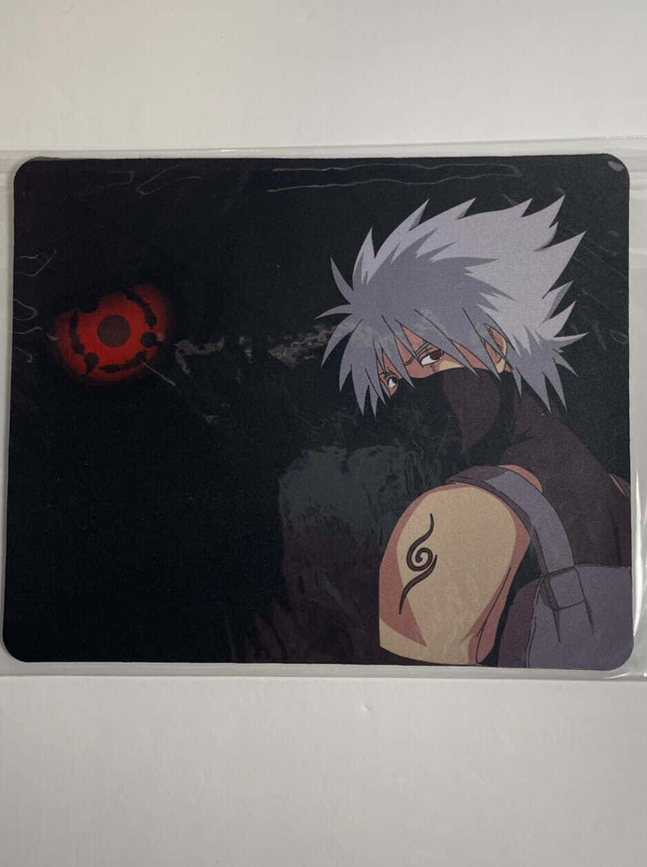 Akatsuki Kakashi, spiky silver hair, red eye symbol, SD Phone Wallpaper