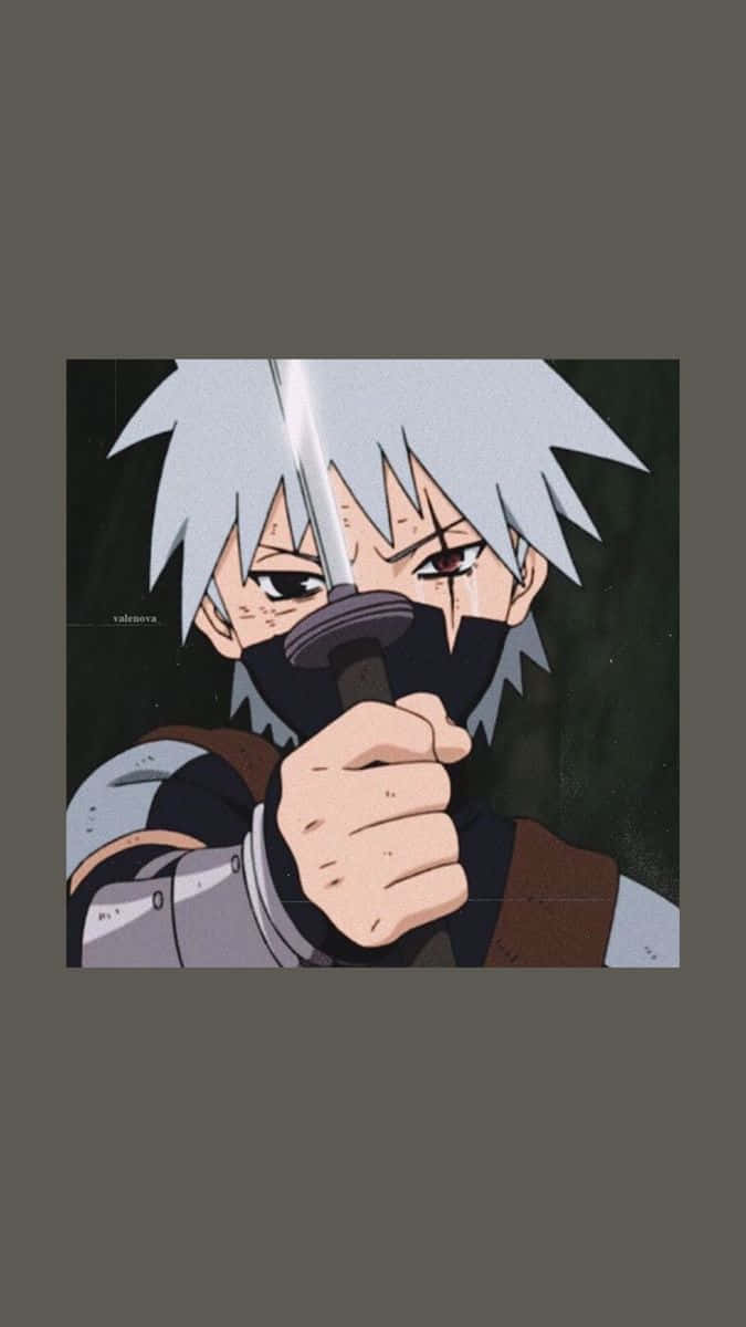 Akatsuki Kakashi, white hair, black mask, SD Phone Wallpaper