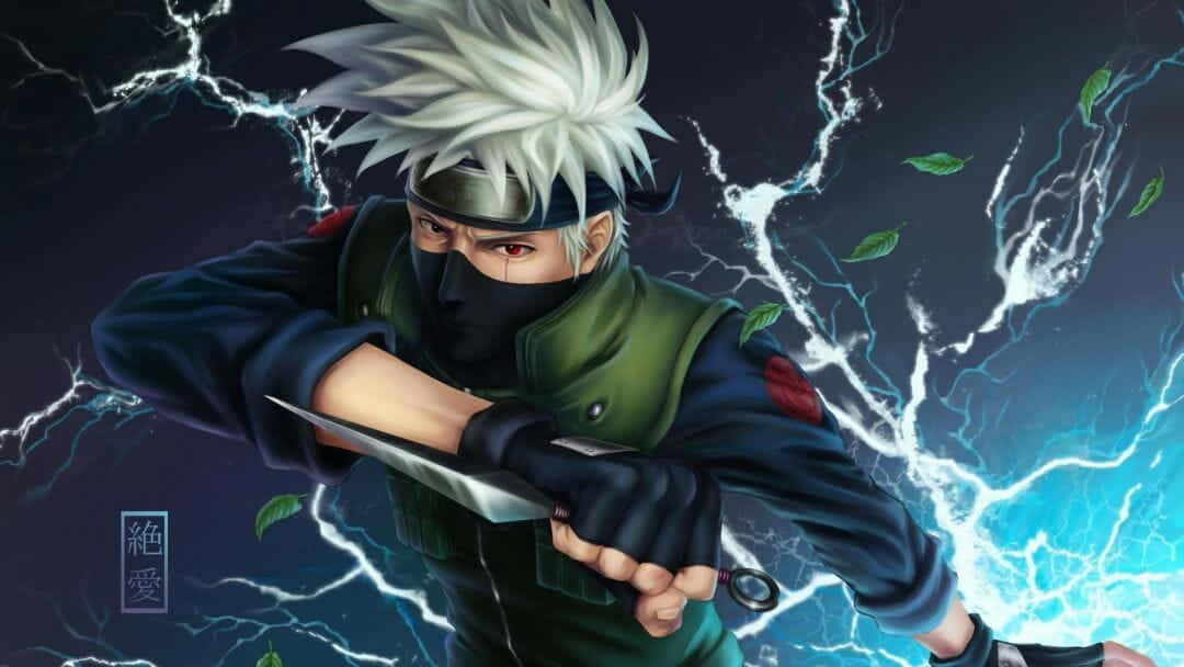 Kakashi, spiky-haired ninja, red eyes, SD Desktop Wallpaper