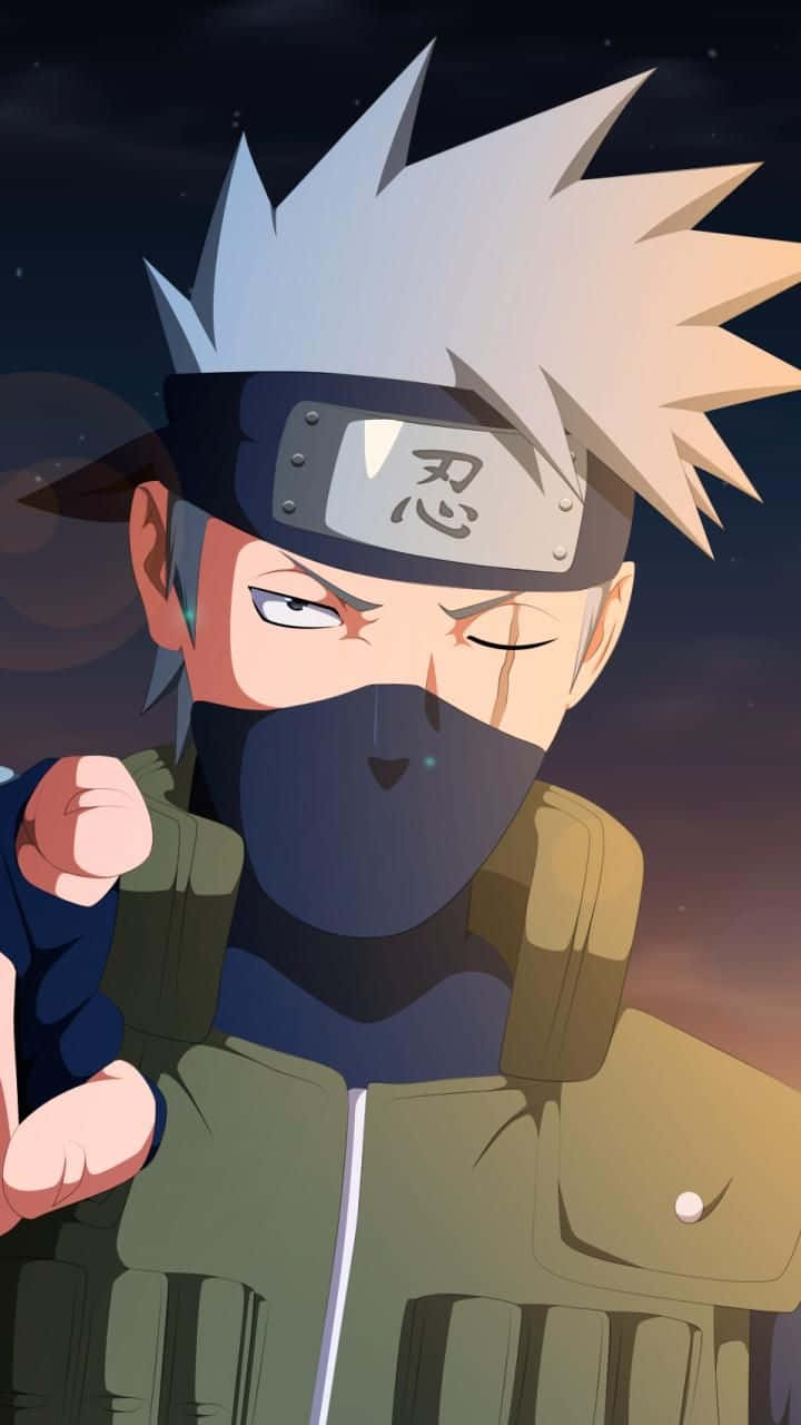 Akatsuki Kakashi, spiky white hair, mask, HD Phone Wallpaper