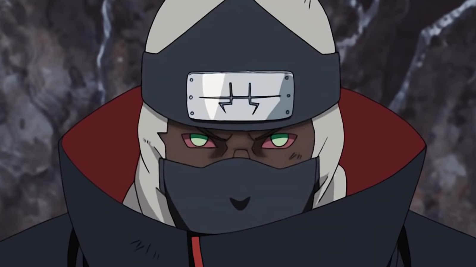 Akatsuki Kakuzu, glowing green eyes, white hair, HD Desktop Wallpaper