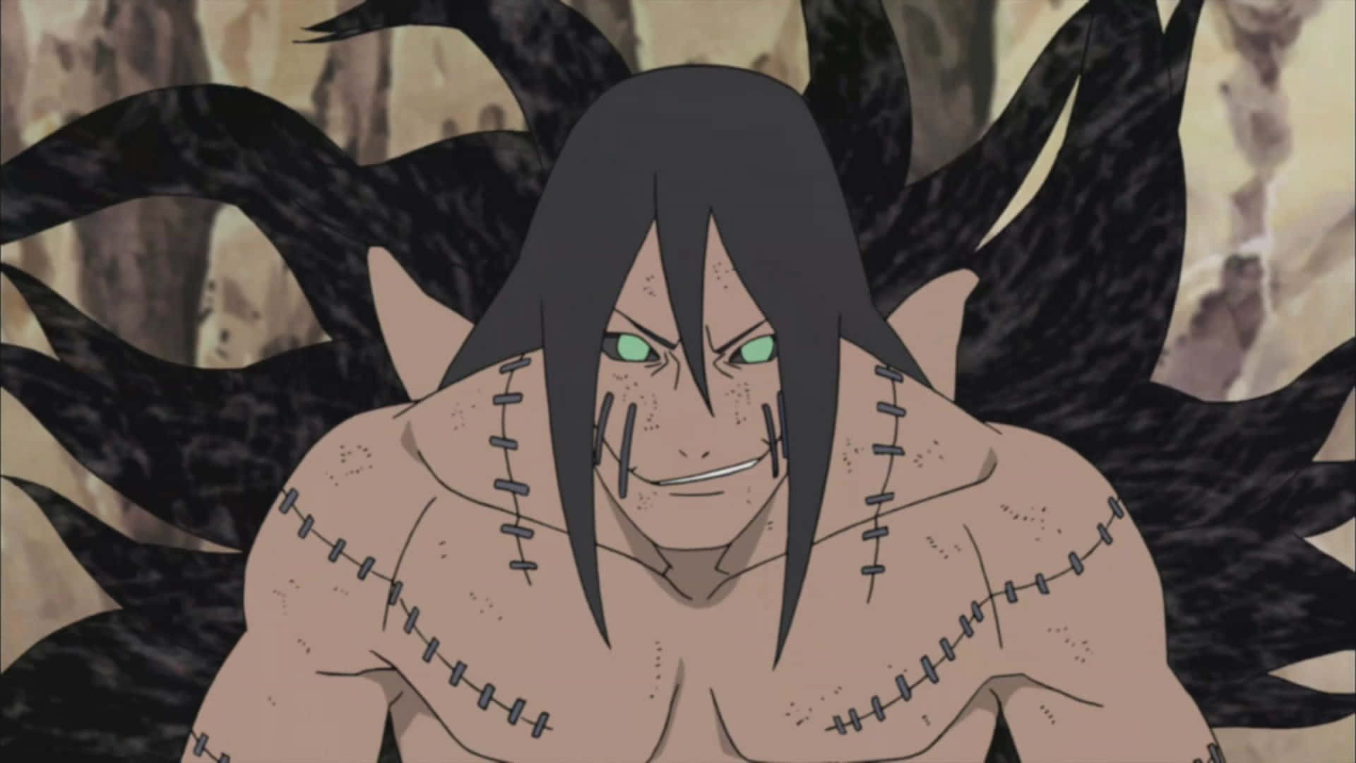 Akatsuki Kakuzu, black spiky hair, green eyes, Full HD Desktop Wallpaper