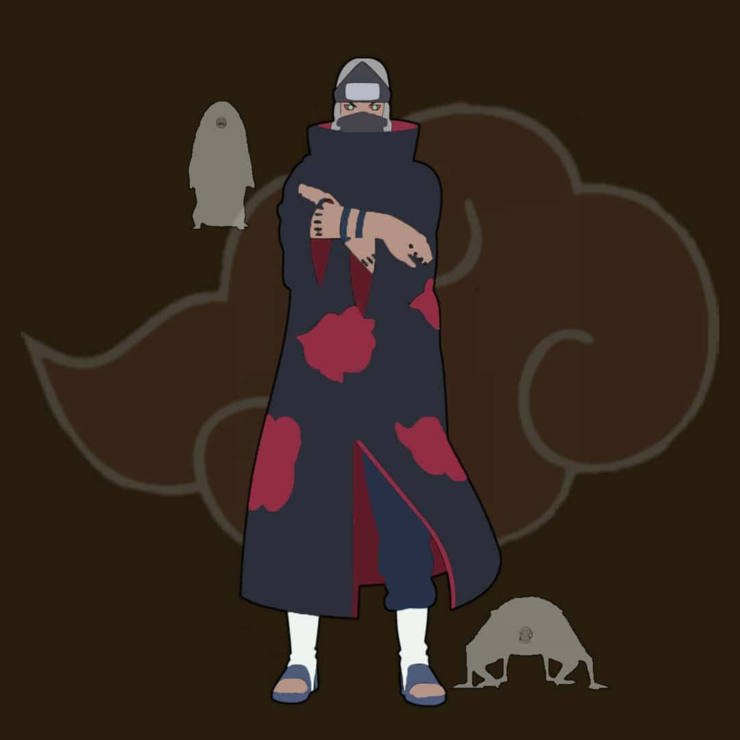 Akatsuki Kakuzu, masked anime ninja, dark cloak with red clouds, SD Desktop Wallpaper