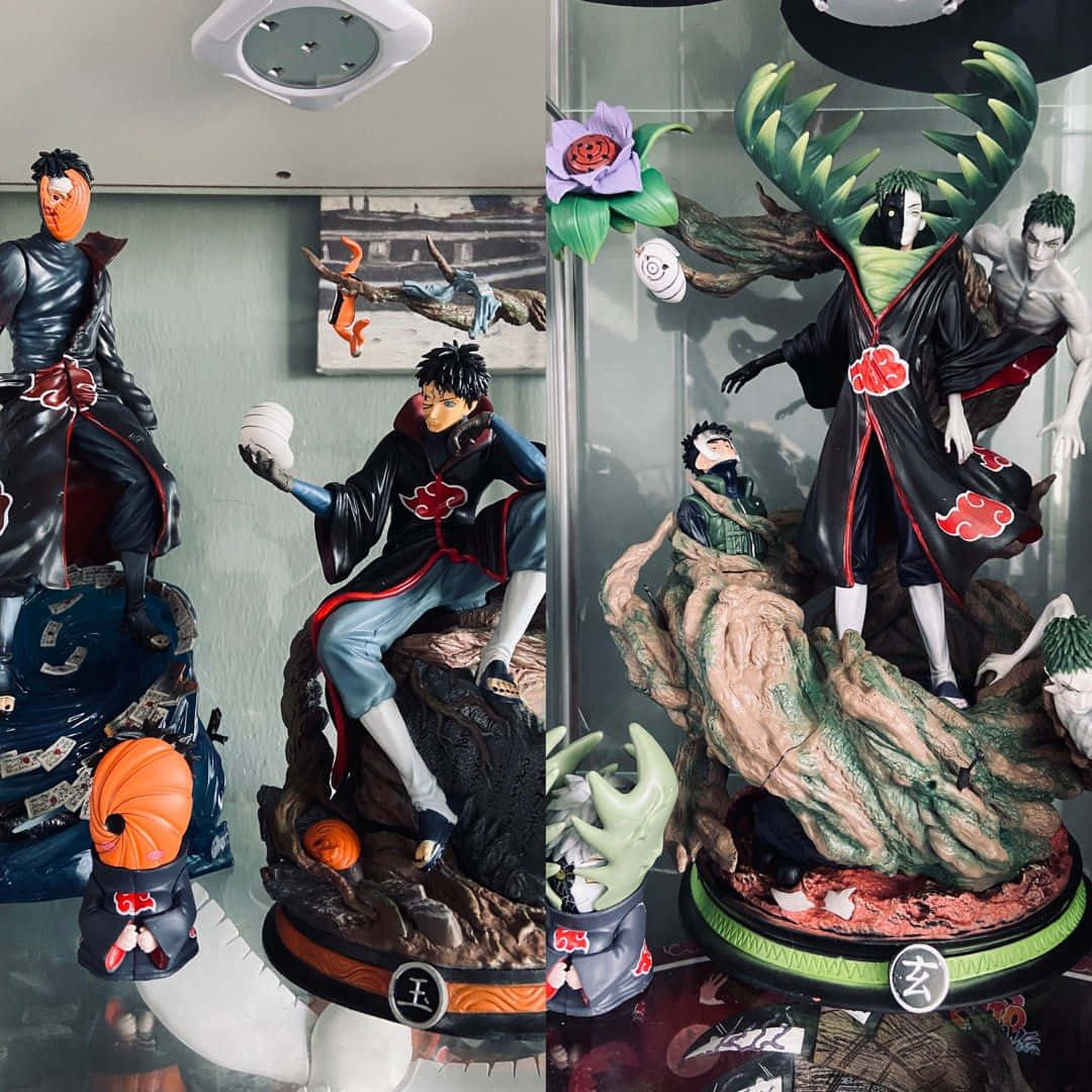 Akatsuki Kakuzu, anime figurines, glass display case, SD Desktop Wallpaper
