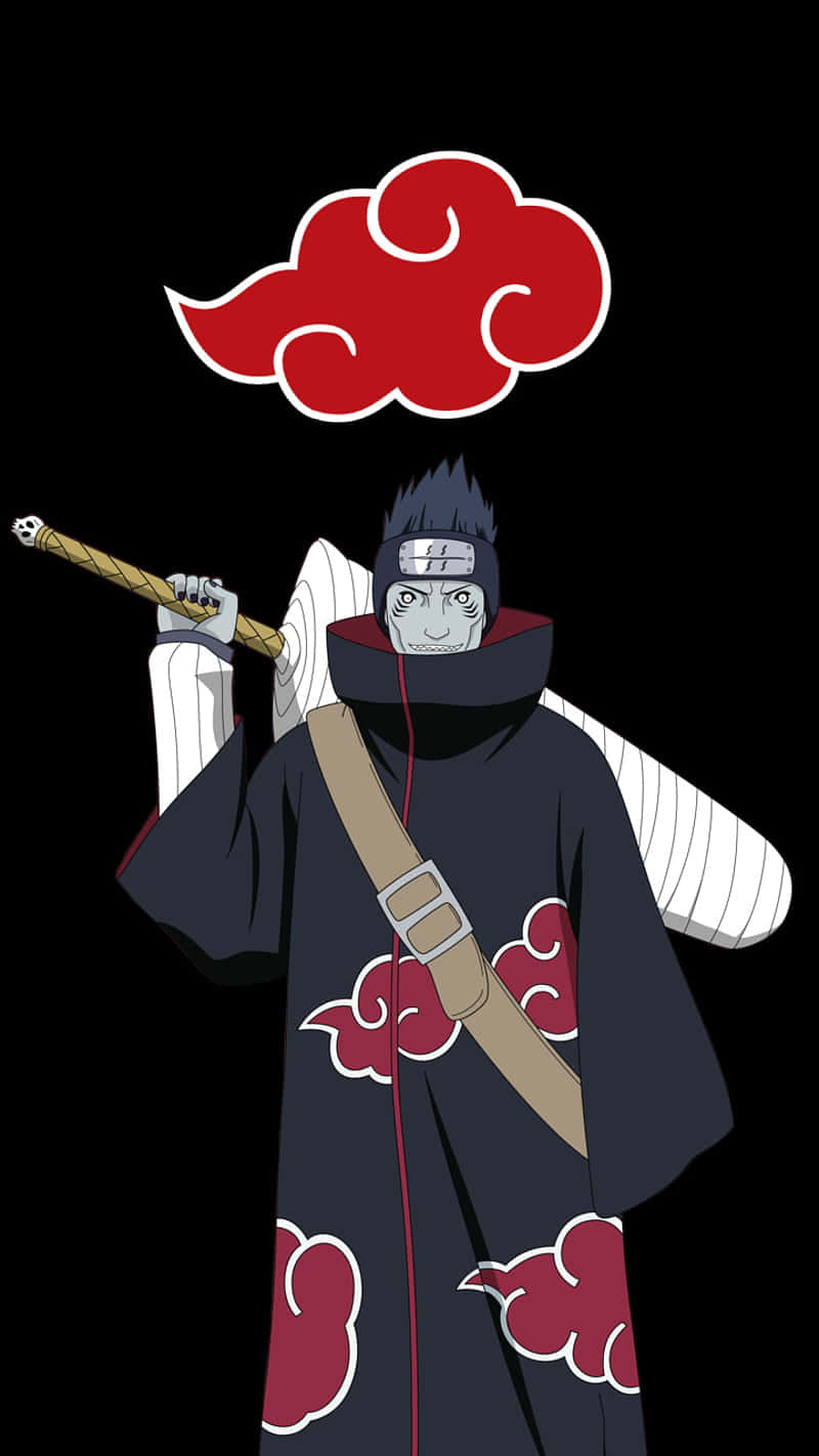 Akatsuki Kisame, black cloak, red clouds, HD Phone Wallpaper