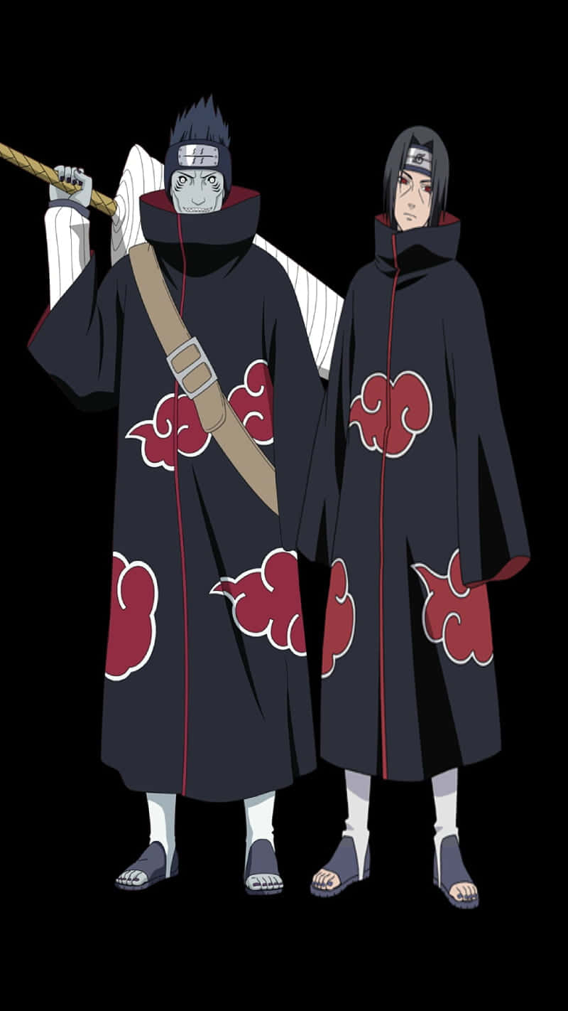 Akatsuki Kisame, red cloud patterns, dark cloaks, HD Phone Wallpaper