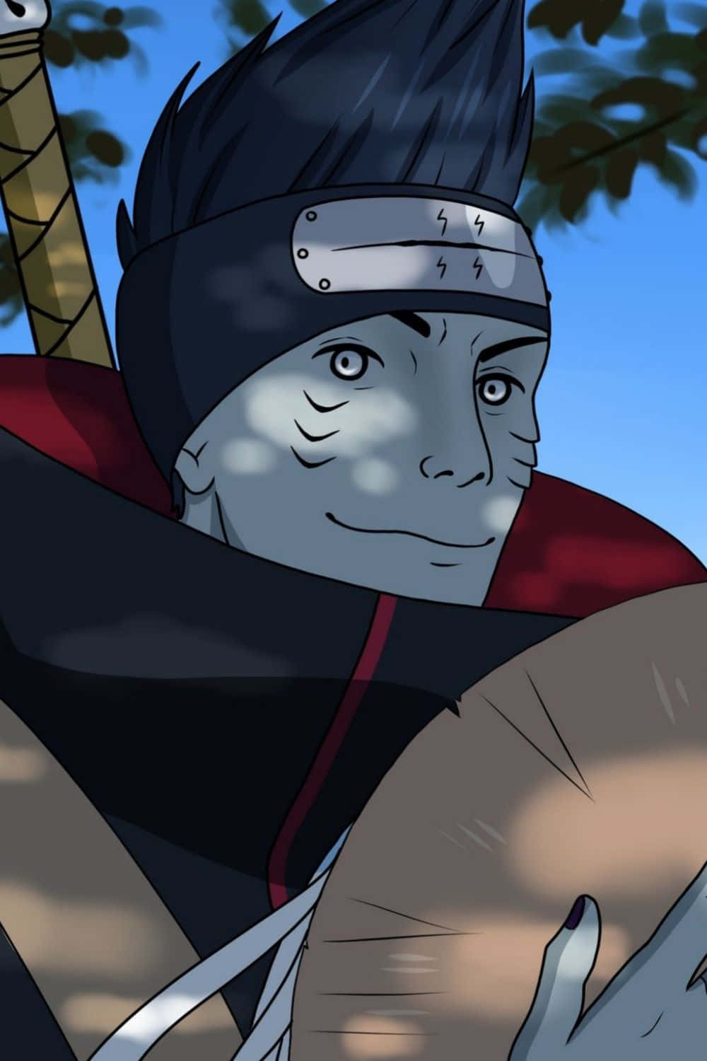 Akatsuki Kisame, spiky black hair, headband, HD Phone Wallpaper
