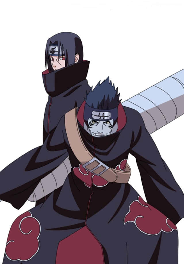 Akatsuki Kisame, red cloud patterns, dark cloaks, SD Phone Wallpaper