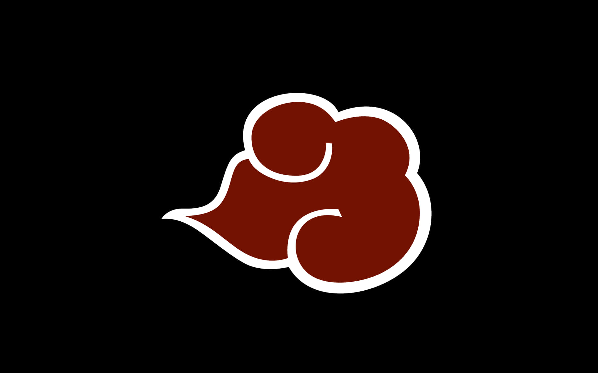 Akatsuki Laptop, red cloud symbol, white outline, Full HD Desktop Wallpaper