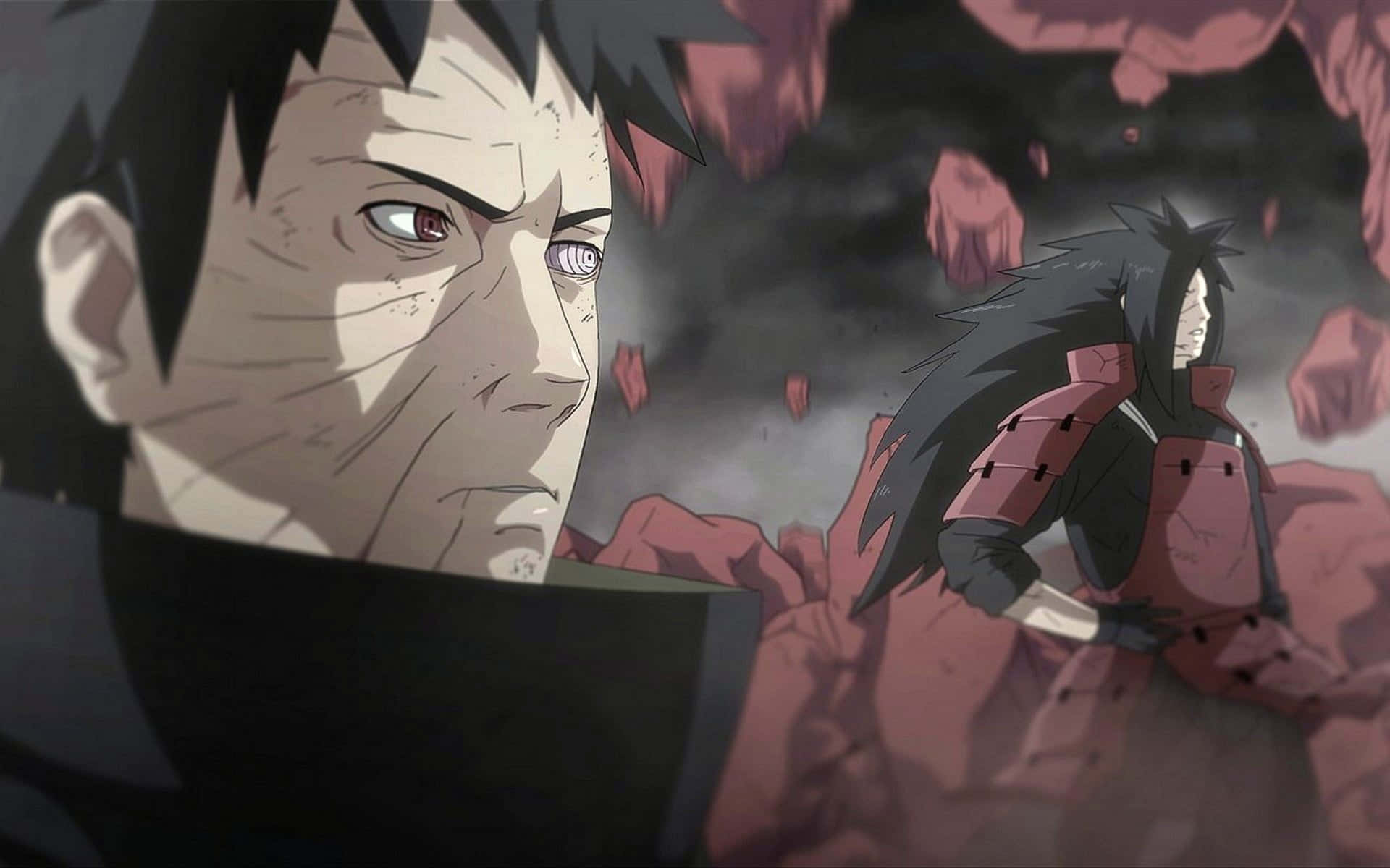 Akatsuki laptop, anime warriors, crumbling red rock formations, Full HD Desktop Wallpaper