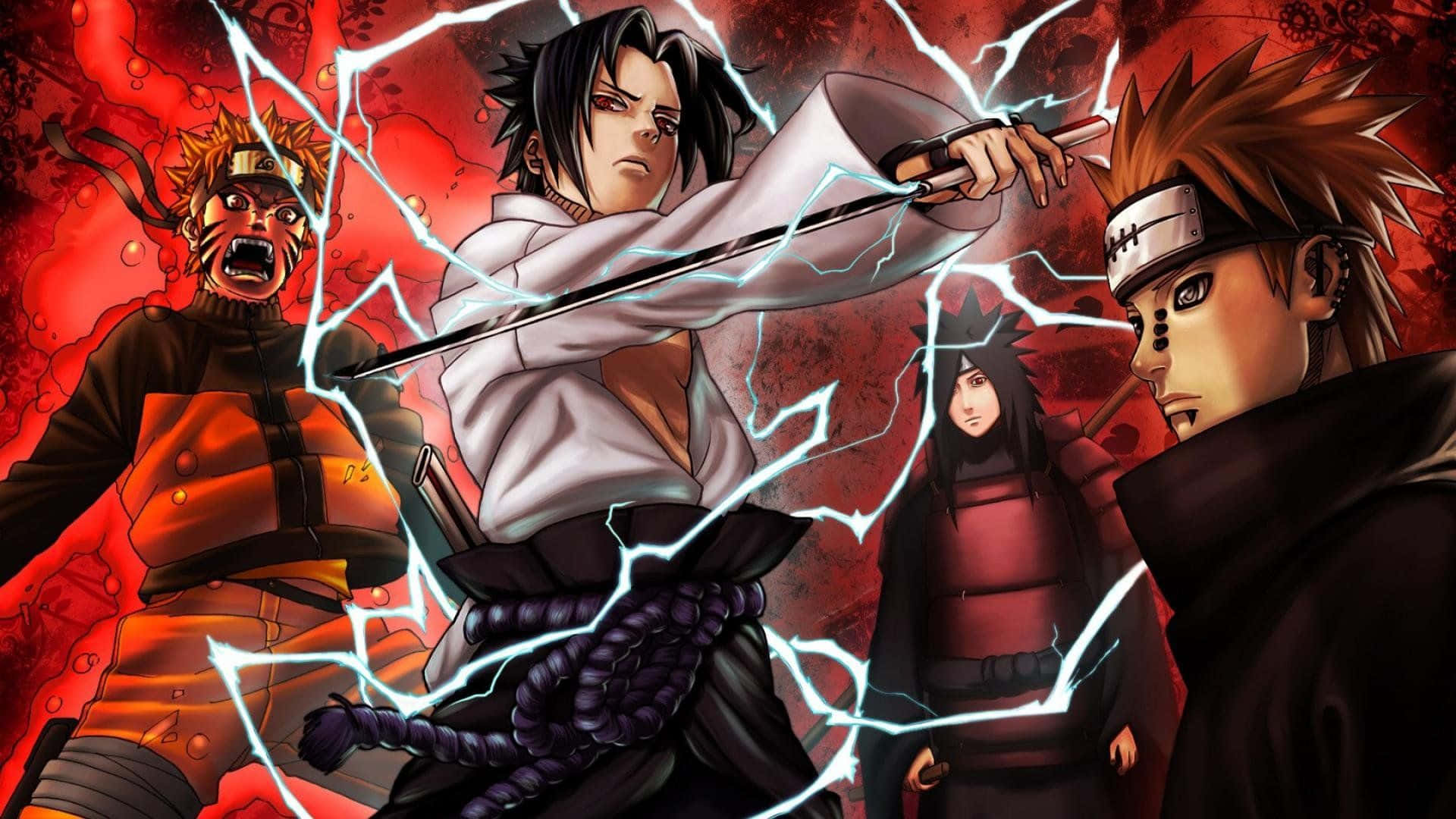 Akatsuki Laptop, anime warriors, fiery red battlefield, Full HD Desktop Wallpaper