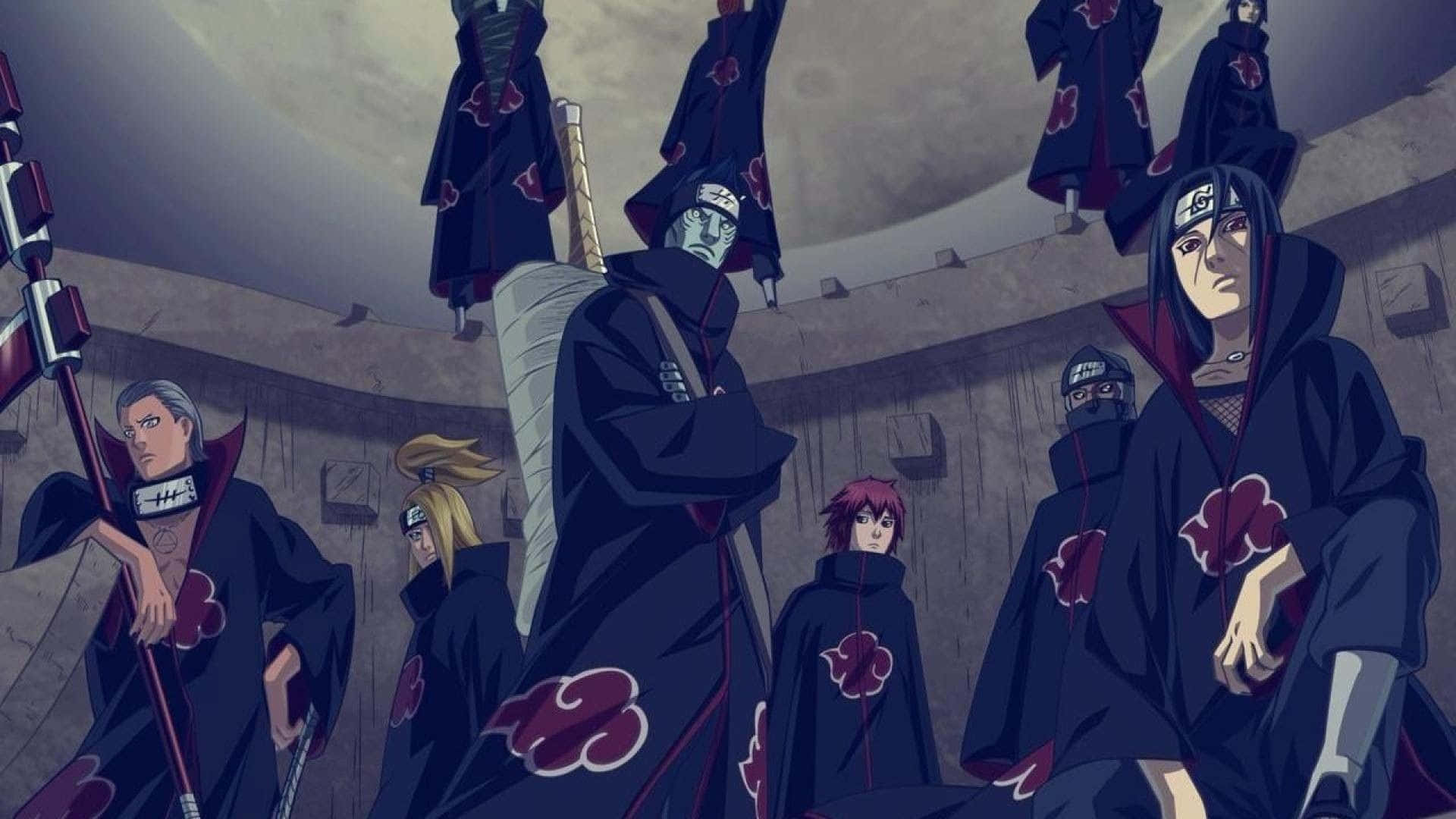 Akatsuki, laptop, anime characters, Full HD Desktop Wallpaper