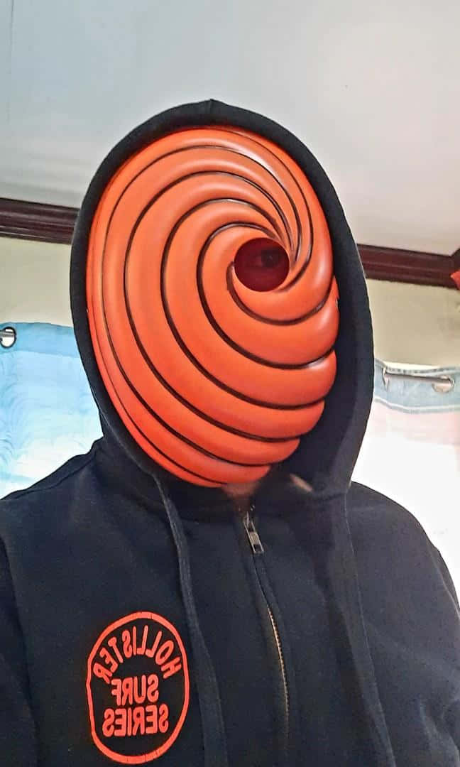 Akatsuki Mask, black hoodie, bright orange spiral mask, SD Phone Wallpaper