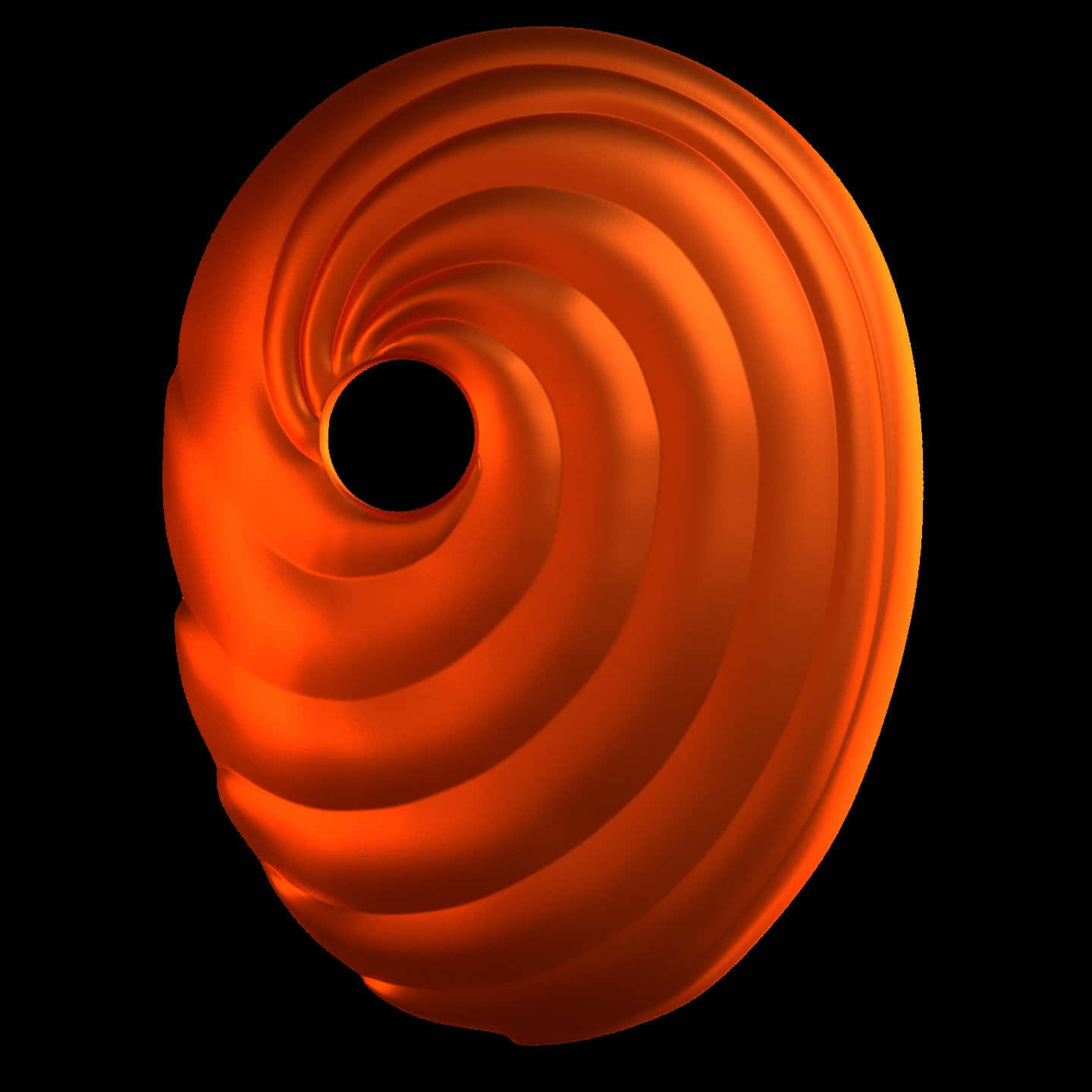 Akatsuki Mask, glowing orange spiral vortex, smooth curves, HD Desktop Wallpaper