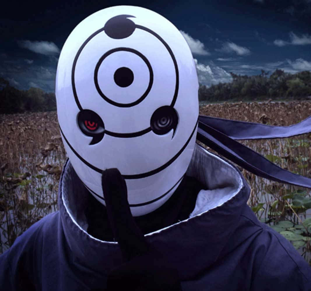 Akatsuki Mask, white mask, black spiral patterns, SD Desktop Wallpaper