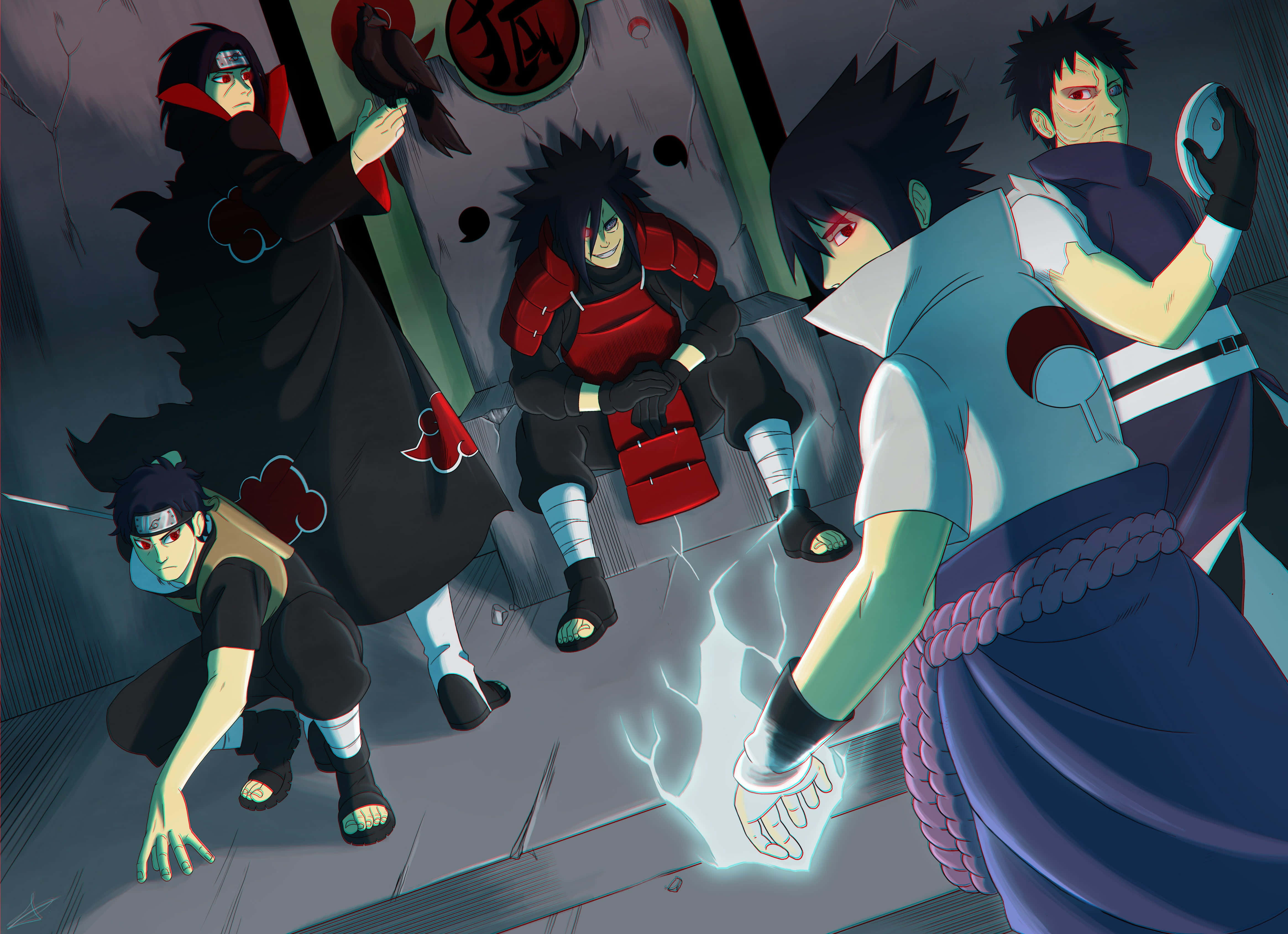 Akatsuki, dark cloaks, ninja gear, 4K Desktop Wallpaper