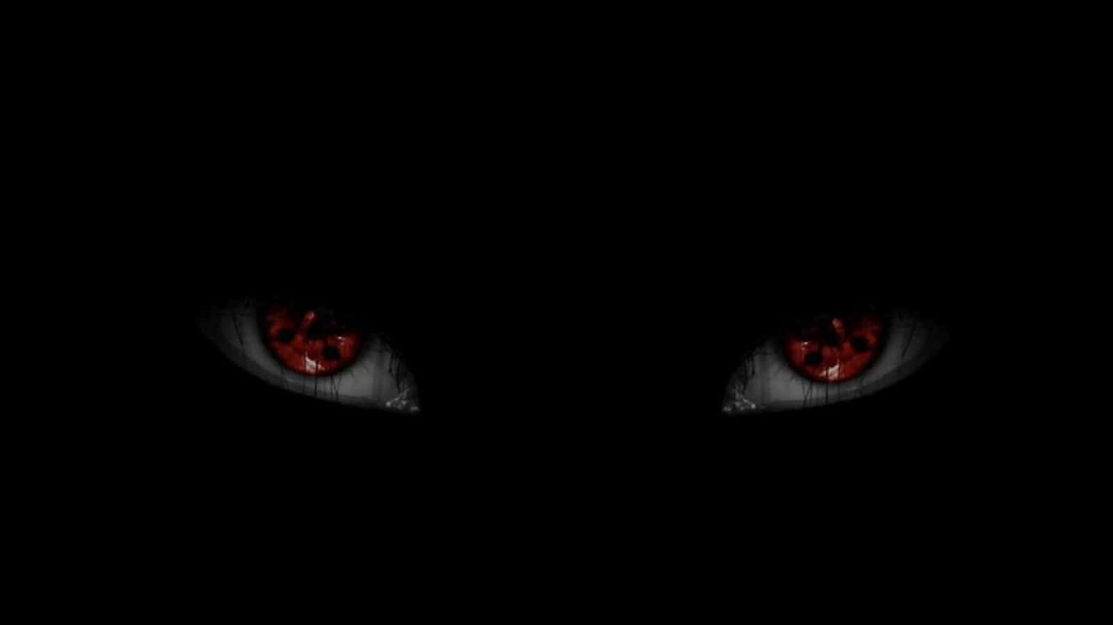 Akatsuki Ninja, glowing red eyes, intricate black patterns, HD Desktop Wallpaper