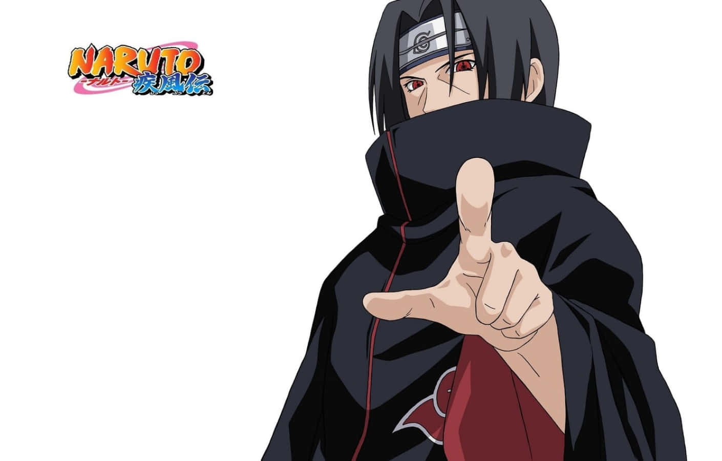 Akatsuki Ninja, black cloak, red eyes, HD Desktop Wallpaper