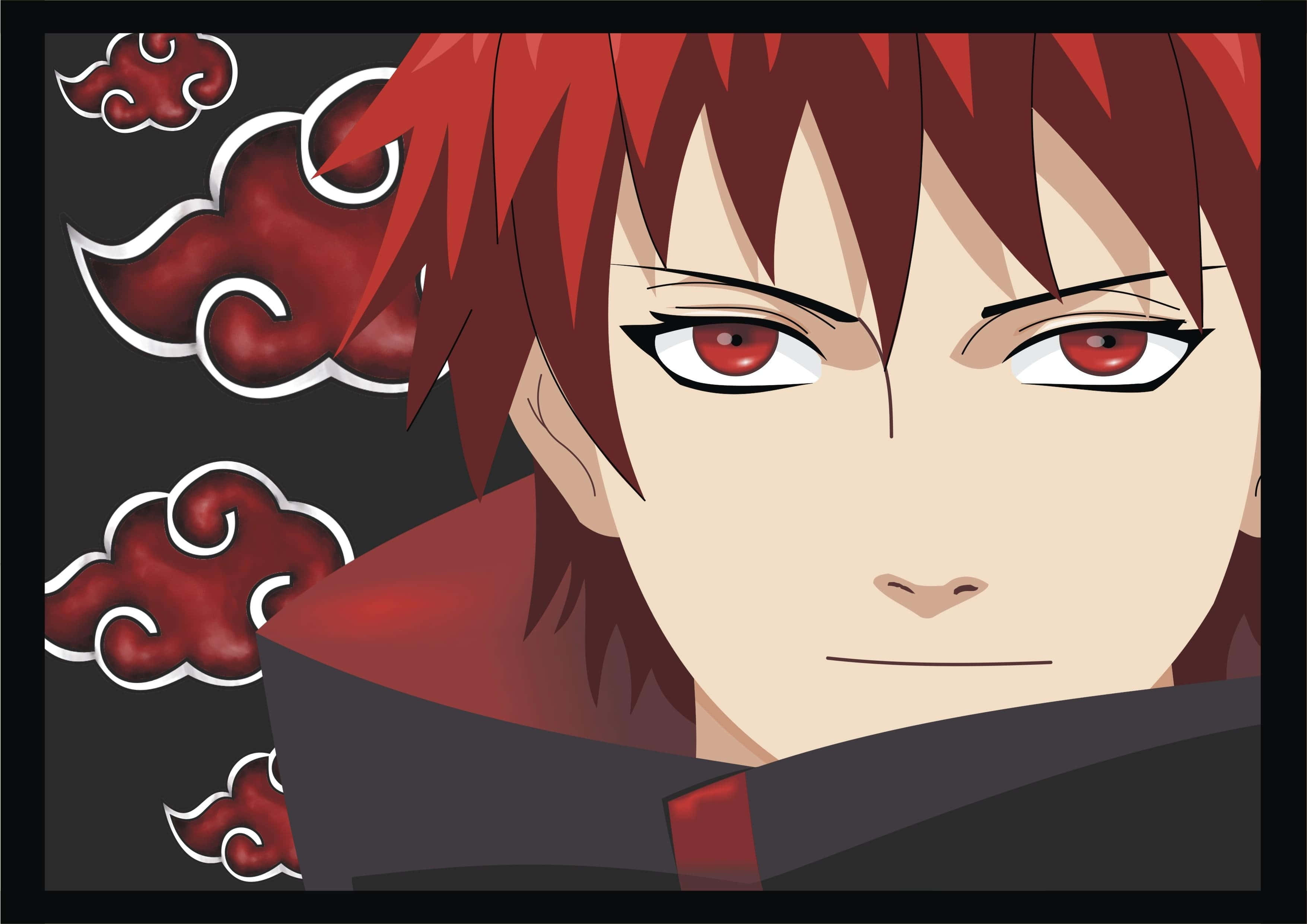 Akatsuki Ninja, red hair, red eyes, 2K Desktop Wallpaper