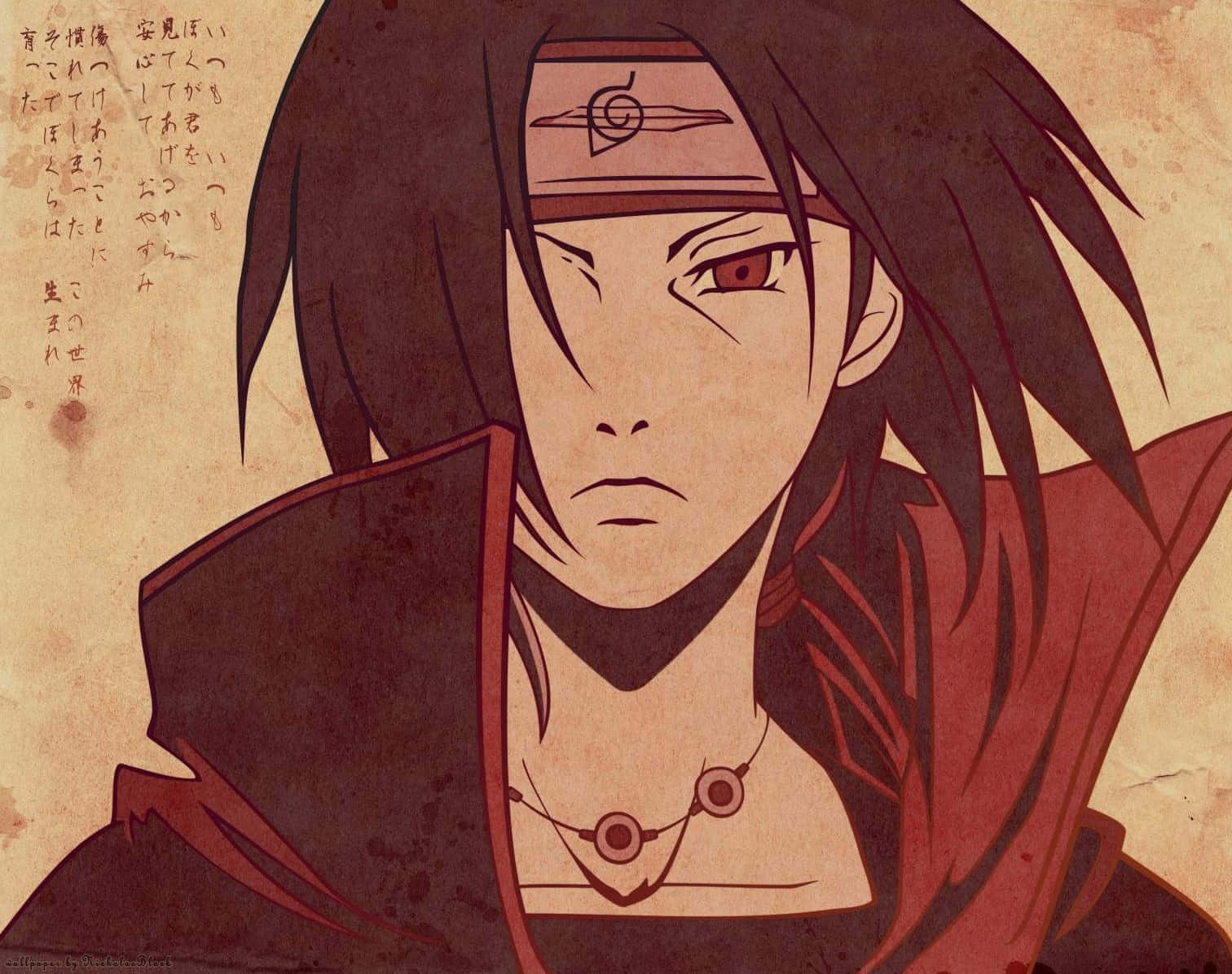 Akatsuki Ninja, red eyes, dark hair, HD Desktop Wallpaper