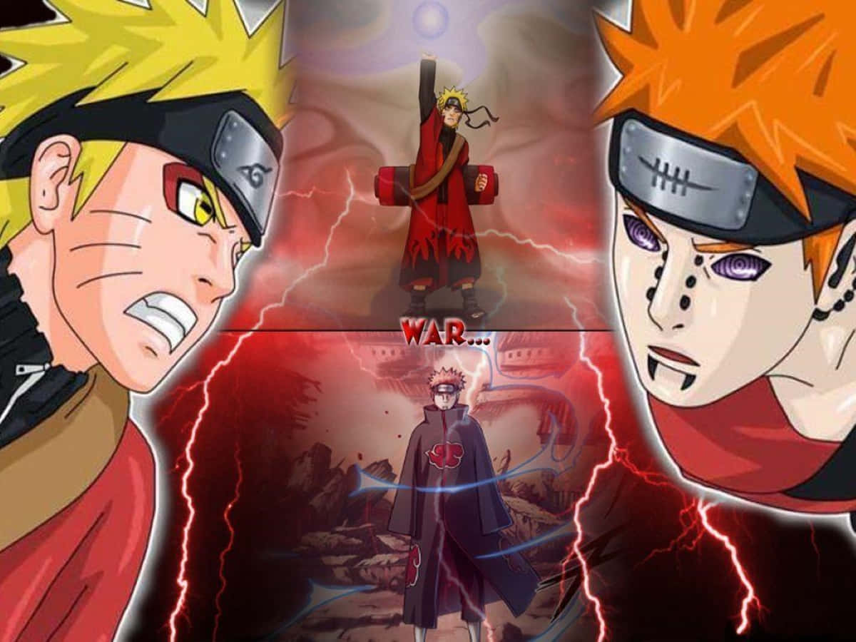 Akatsuki Pain, anime characters, lightning, SD Desktop Wallpaper