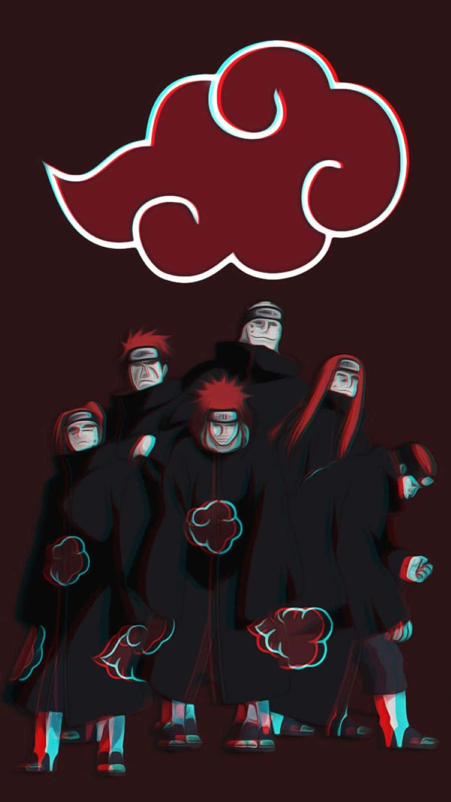 Akatsuki Pain, black cloaks, red cloud symbols, HD Phone Wallpaper