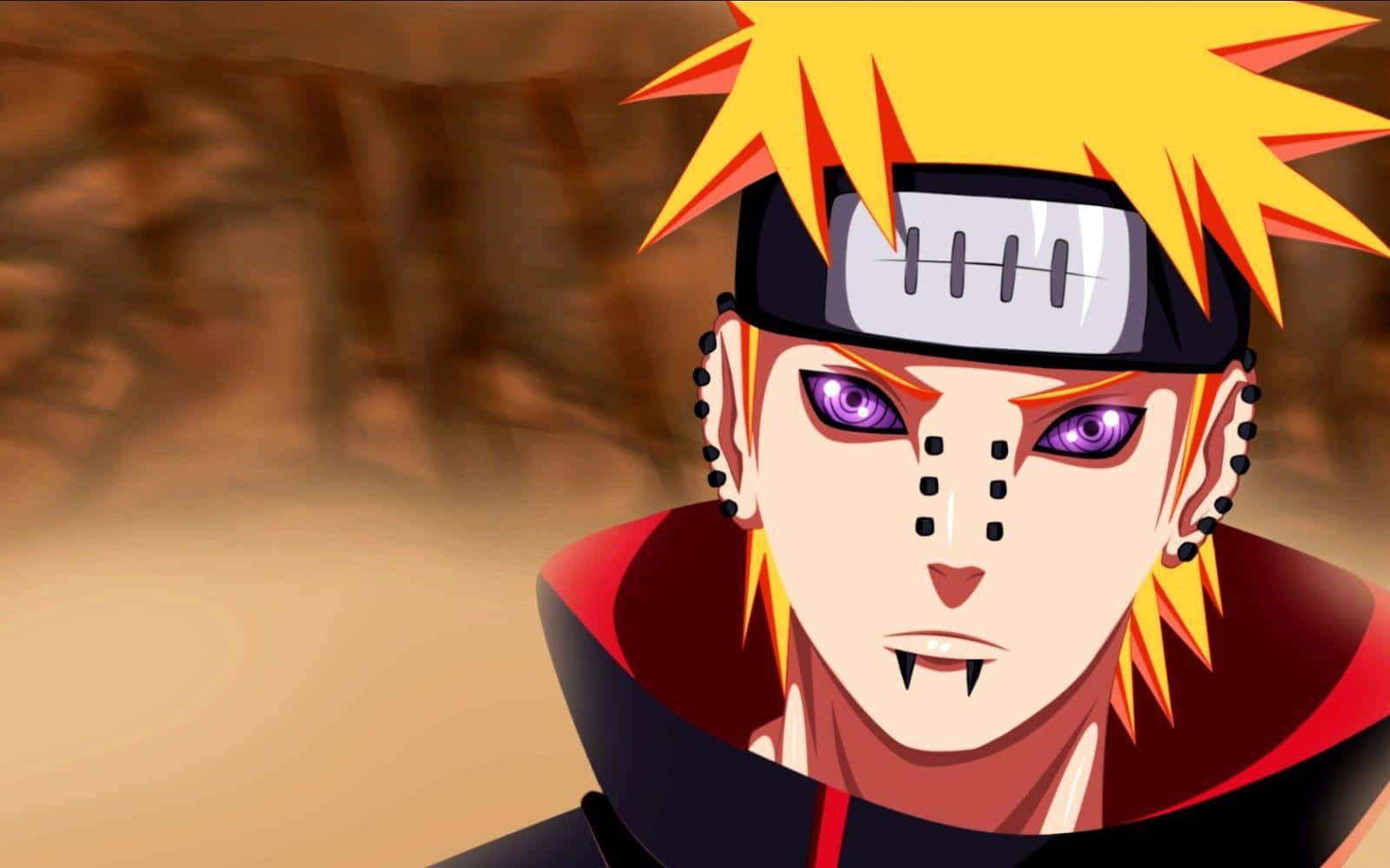 Akatsuki Pain, spiky yellow hair, purple eyes, HD Desktop Wallpaper