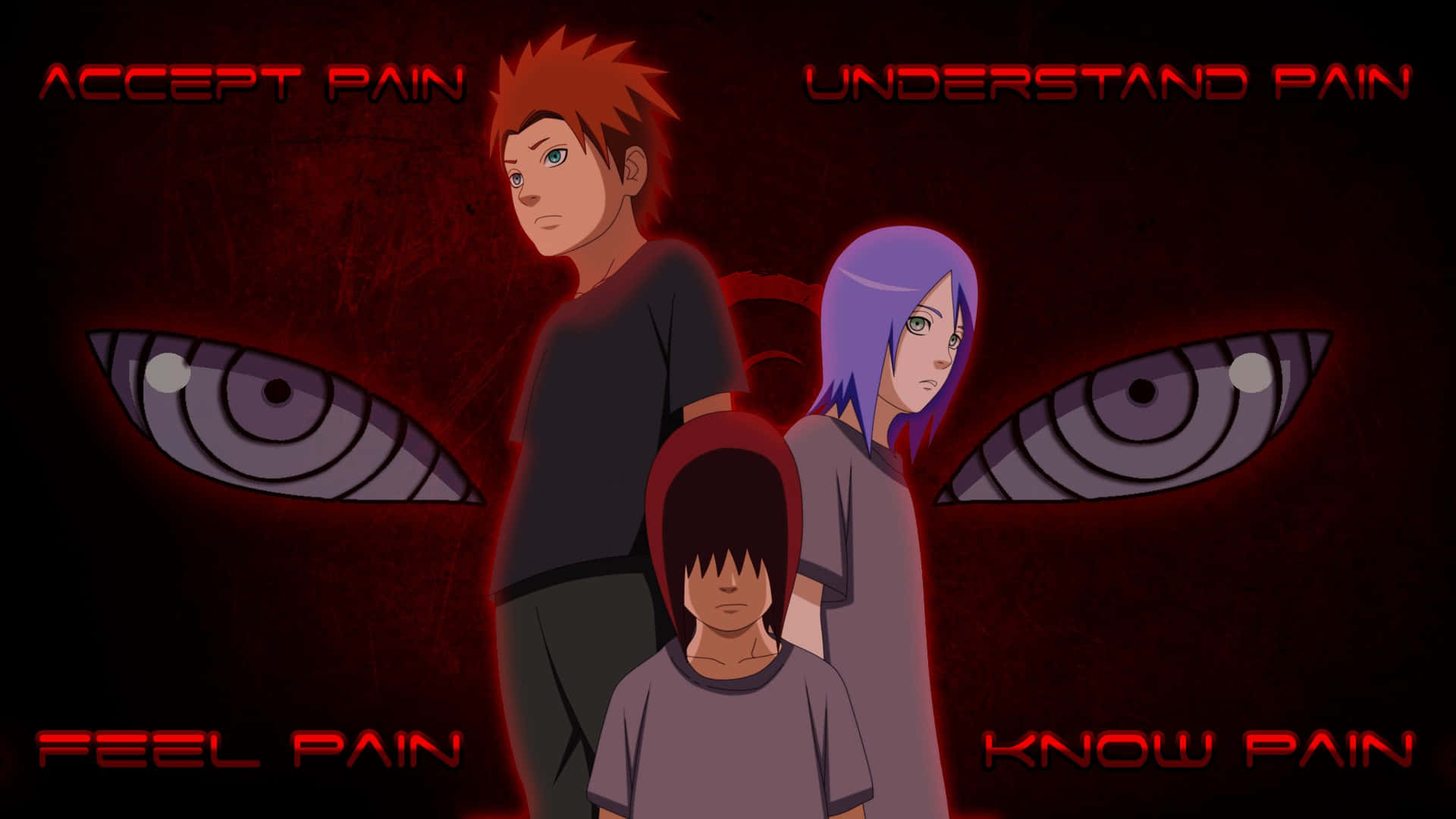 Akatsuki Pain, Pain, glowing red eyes, Full HD Desktop Wallpaper