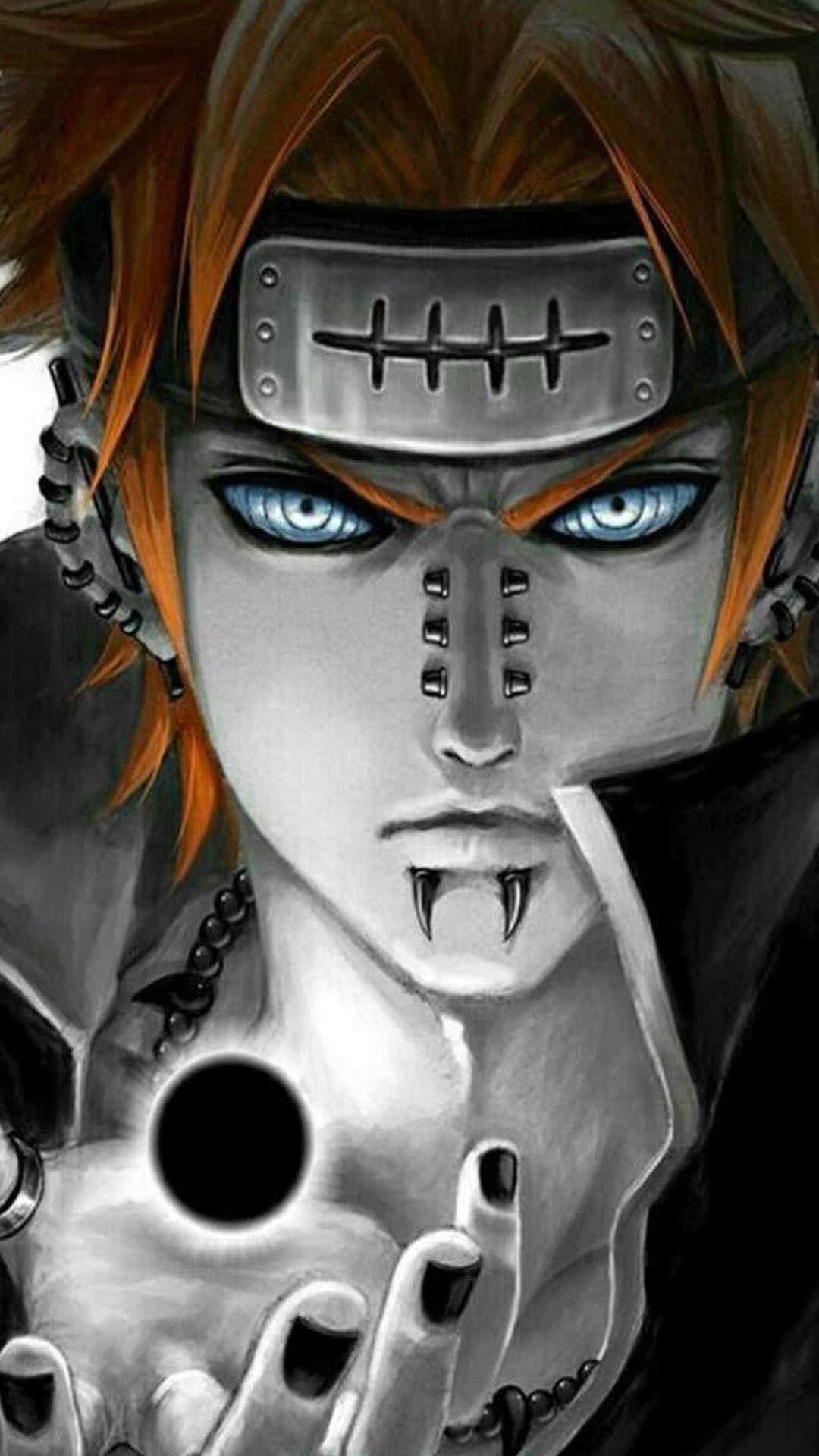 Akatsuki Pain, orange hair, blue eyes, Full HD Phone Wallpaper