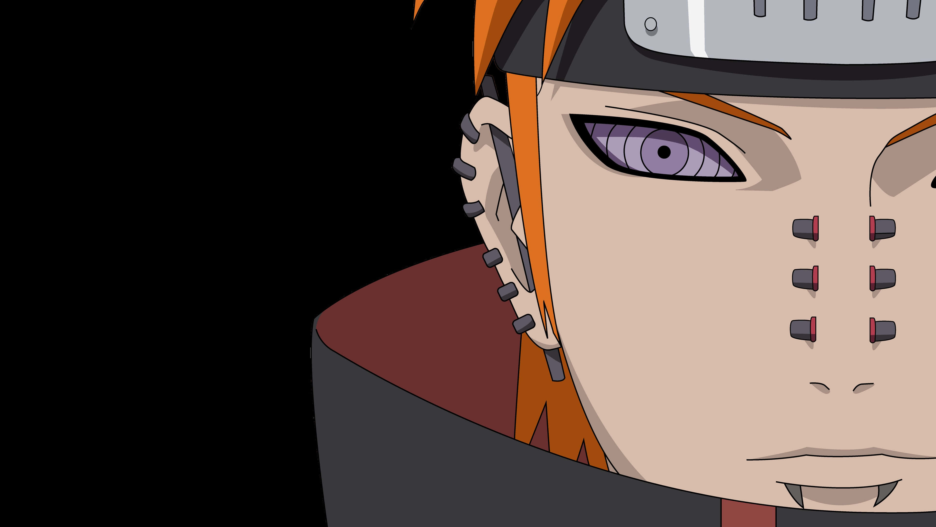 Akatsuki Pain, orange hair, purple eye, 4K Desktop Wallpaper