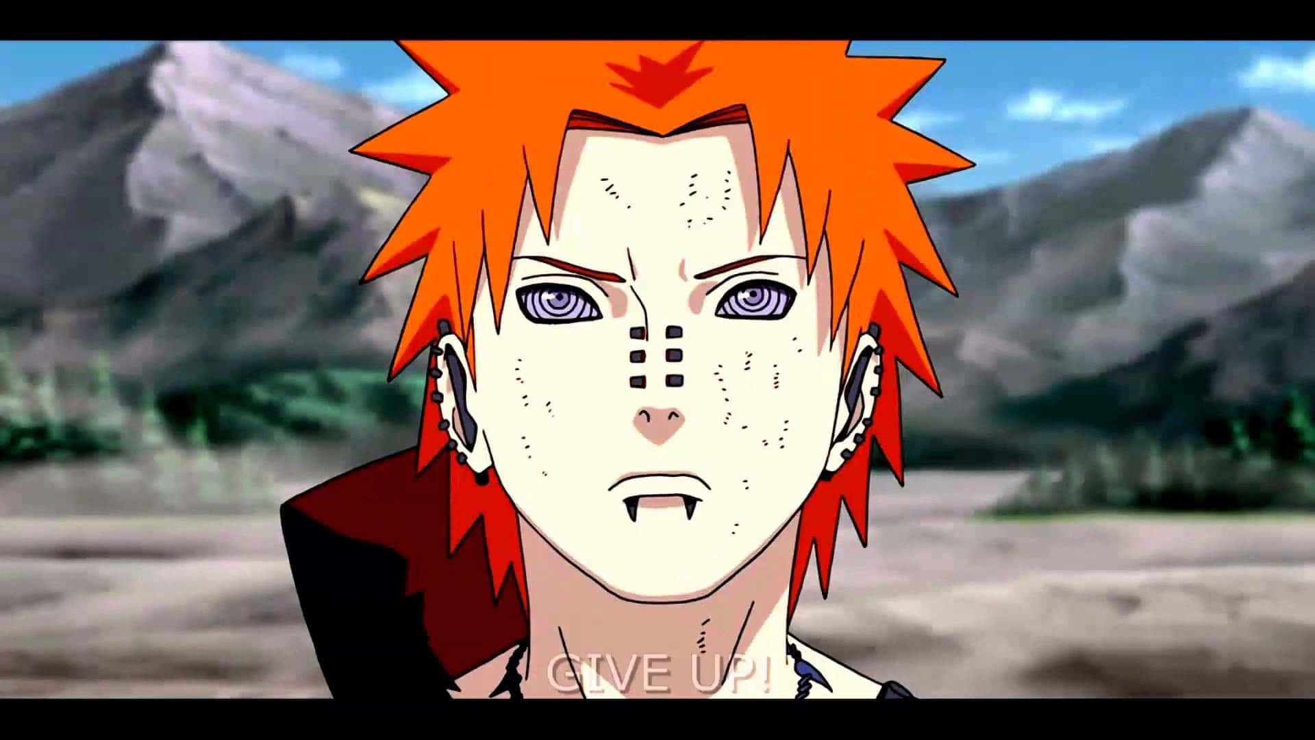 Akatsuki Pain, spiky orange hair, purple eyes, Full HD Desktop Wallpaper