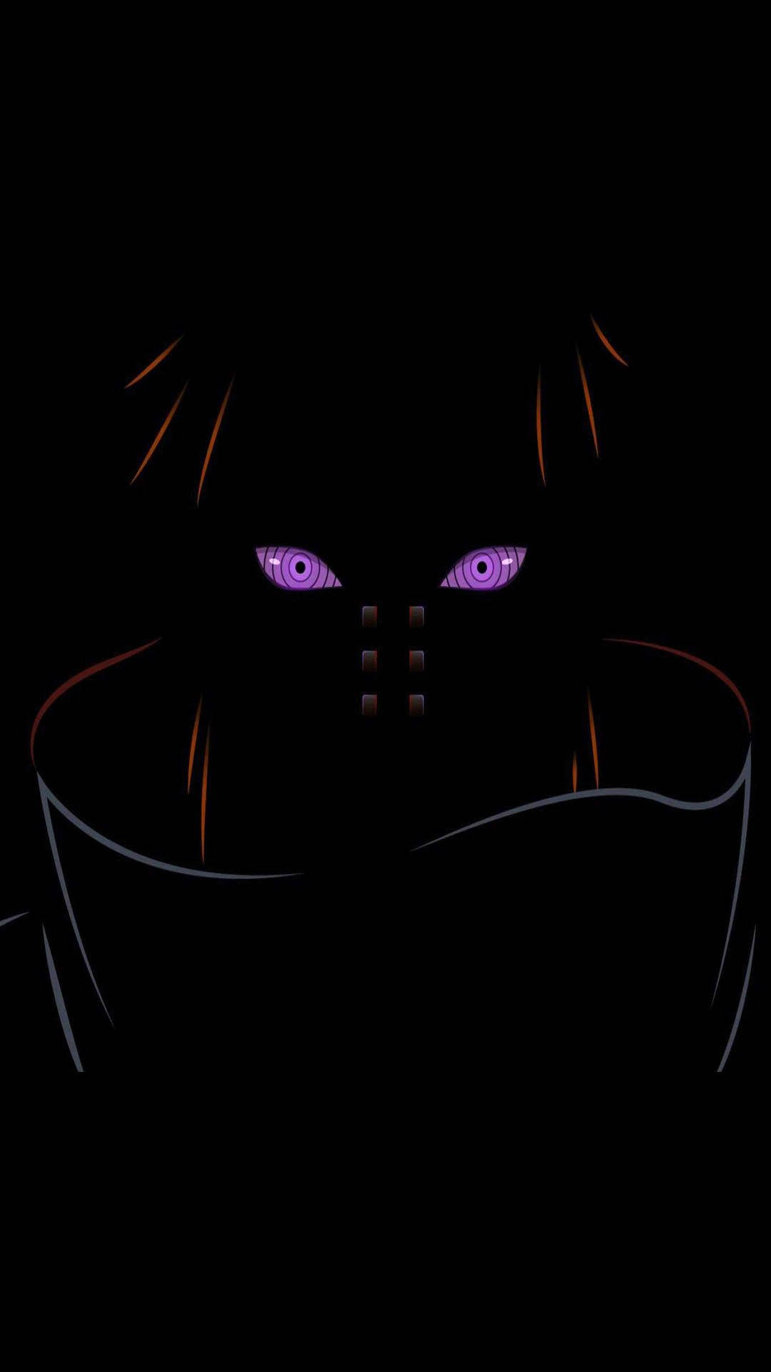 Pain, glowing purple eyes, orange hair strands, Full HD Phone Wallpaper