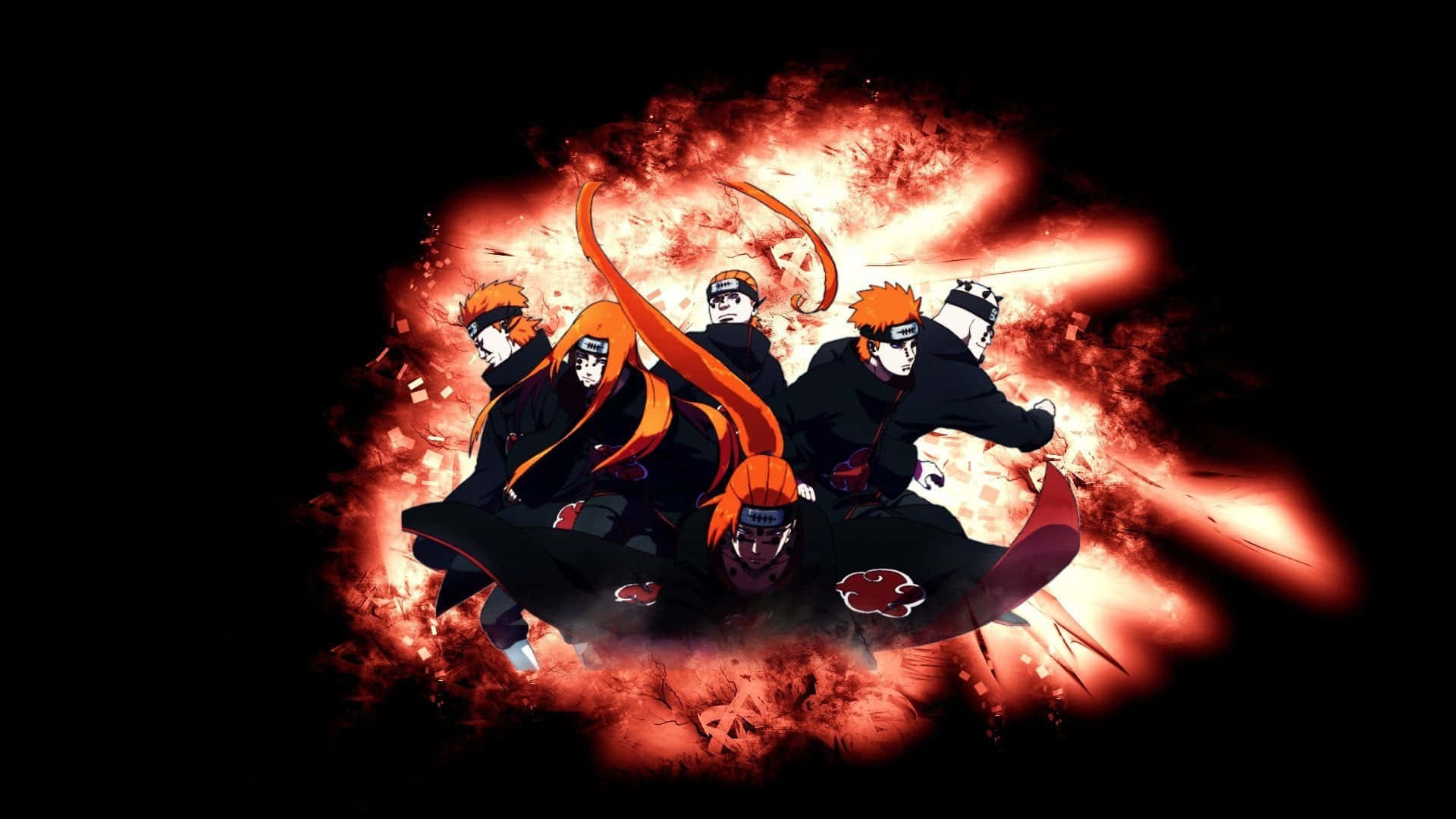 Akatsuki, Pain, black cloaks, Full HD Desktop Wallpaper
