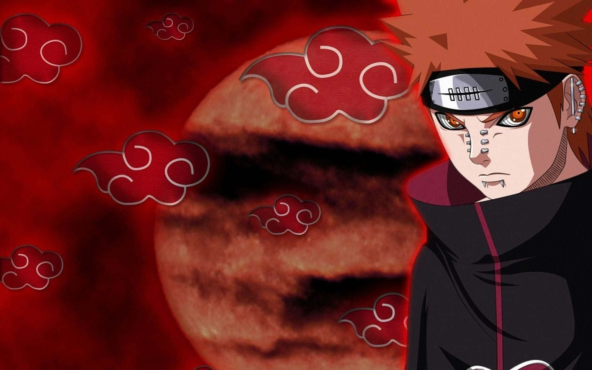 Akatsuki, Pain, red moon, Full HD Desktop Wallpaper