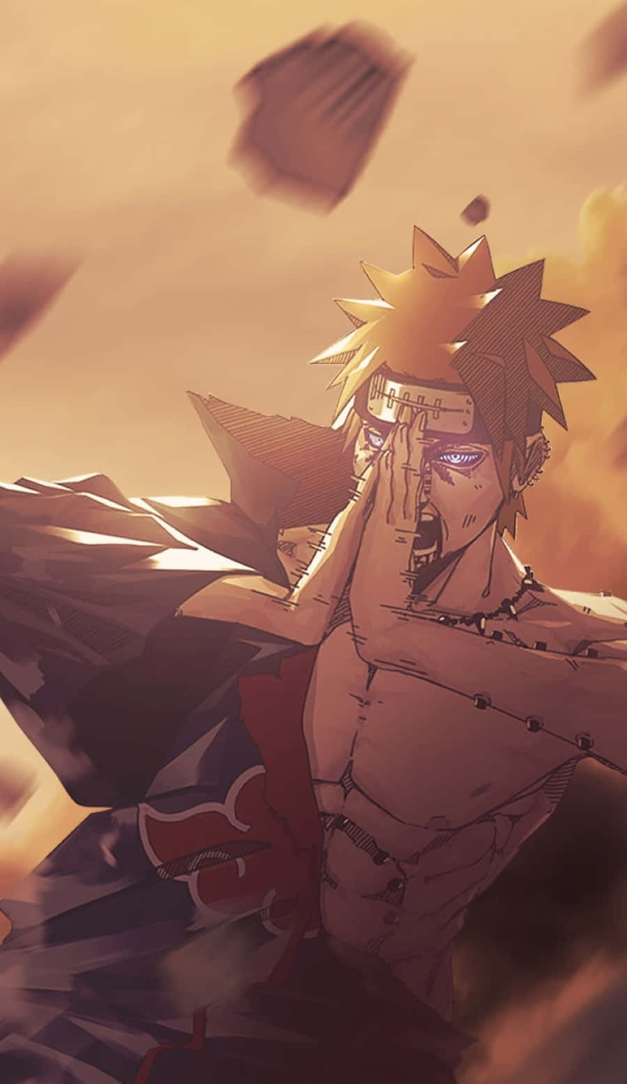 Akatsuki, spiky blonde hair, purple eyes, HD Phone Wallpaper
