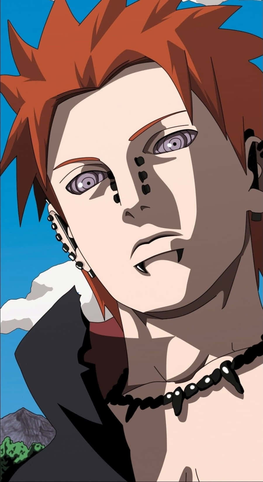 Akatsuki, spiky red hair, purple eyes, HD Phone Wallpaper