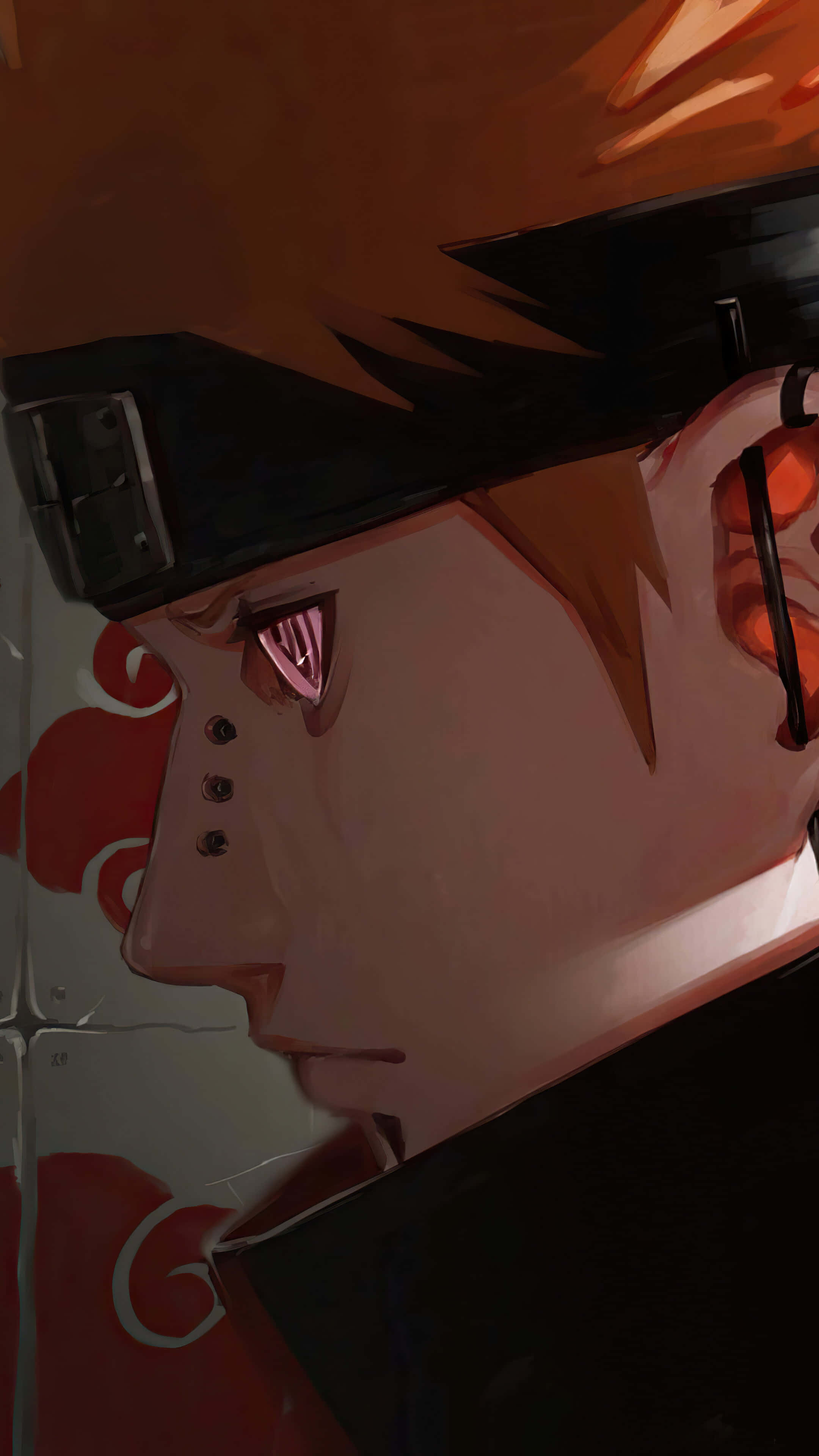Akatsuki, orange hair, red eye markings, 4K Phone Wallpaper