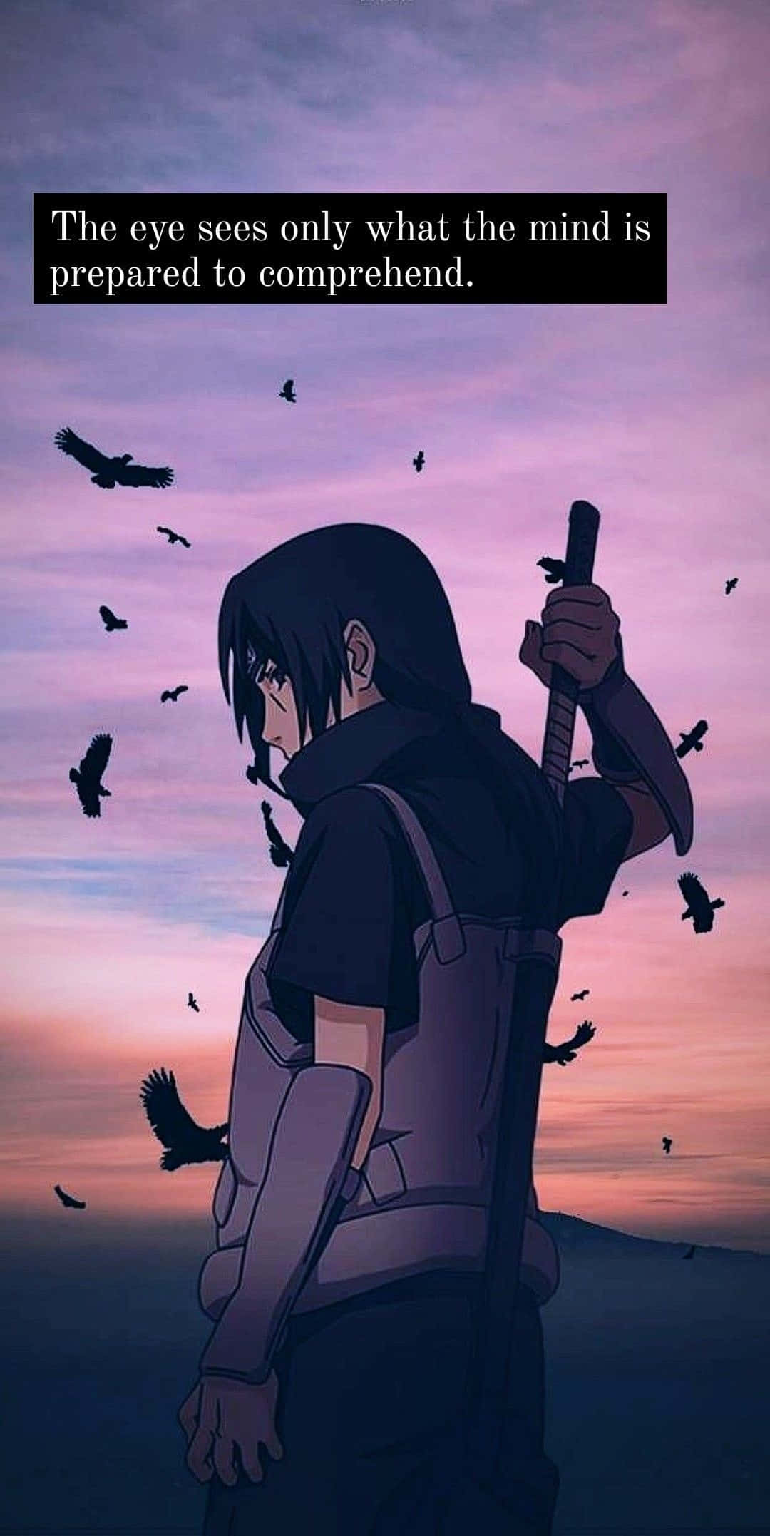 Akatsuki, twilight sky, crows, Full HD Phone Wallpaper