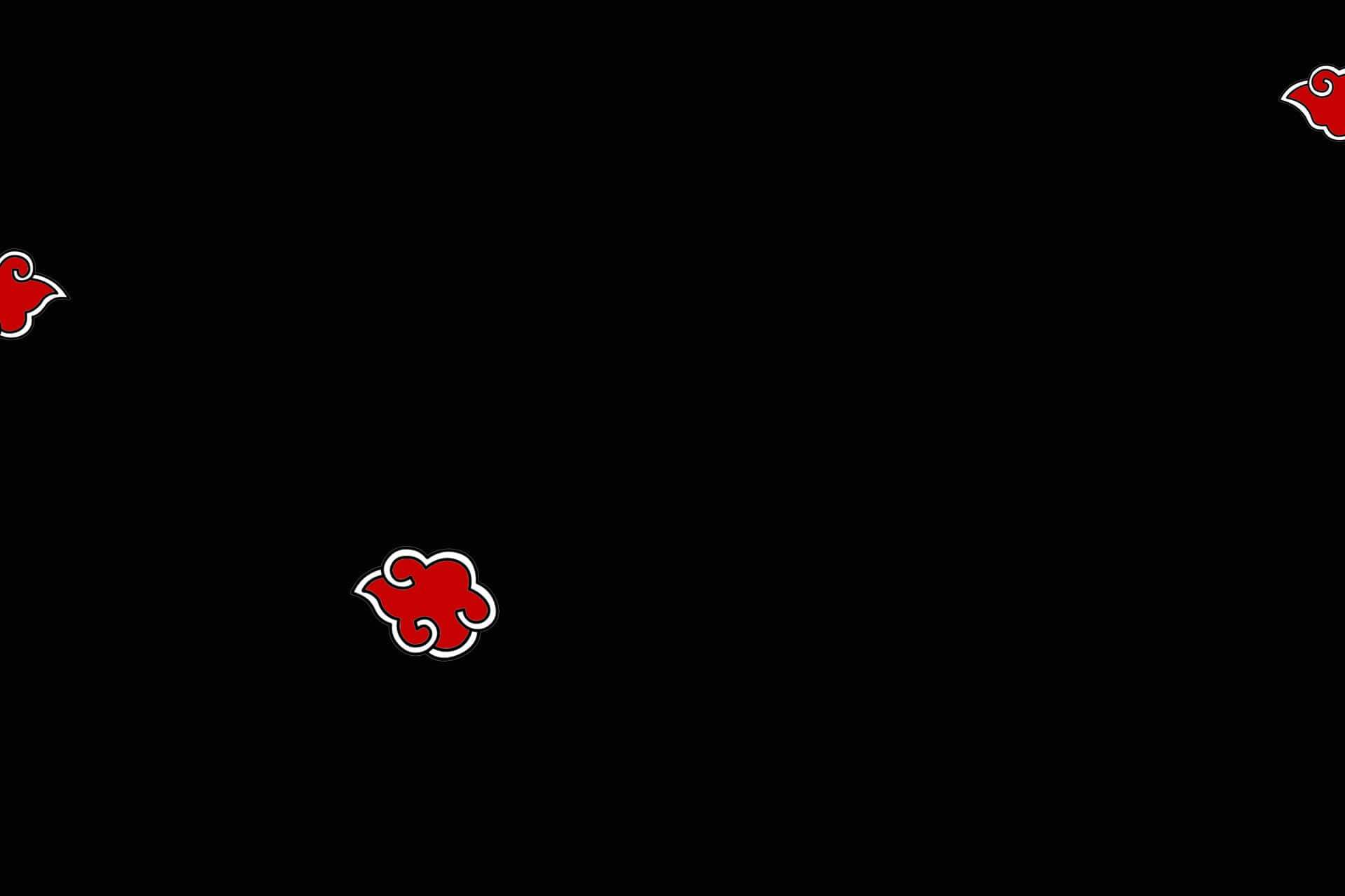 Akatsuki Symbol, red cloud symbols, white outlines, Full HD Desktop Wallpaper