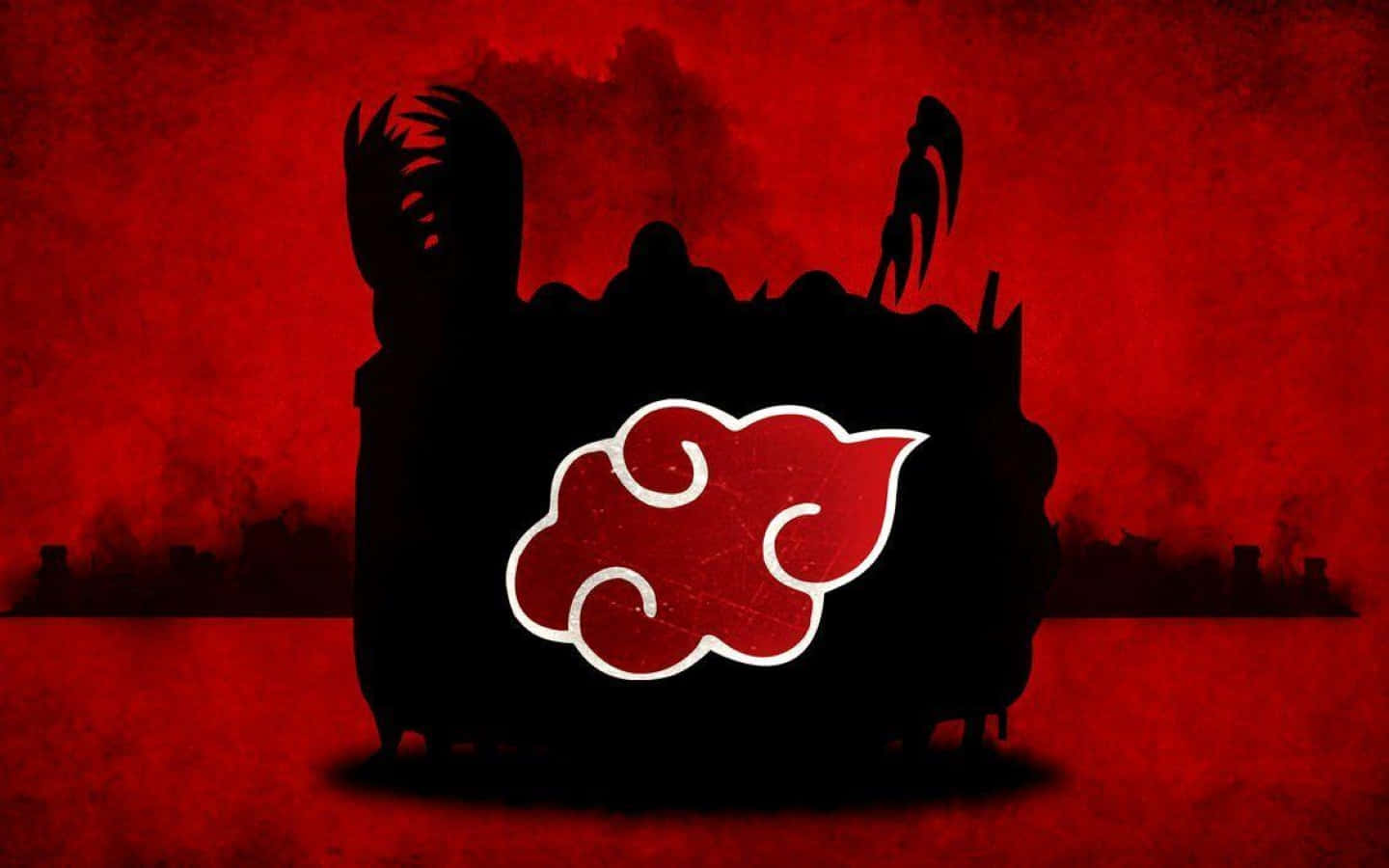 Akatsuki Symbol, red cloud symbol, crimson backdrop, HD Desktop Wallpaper