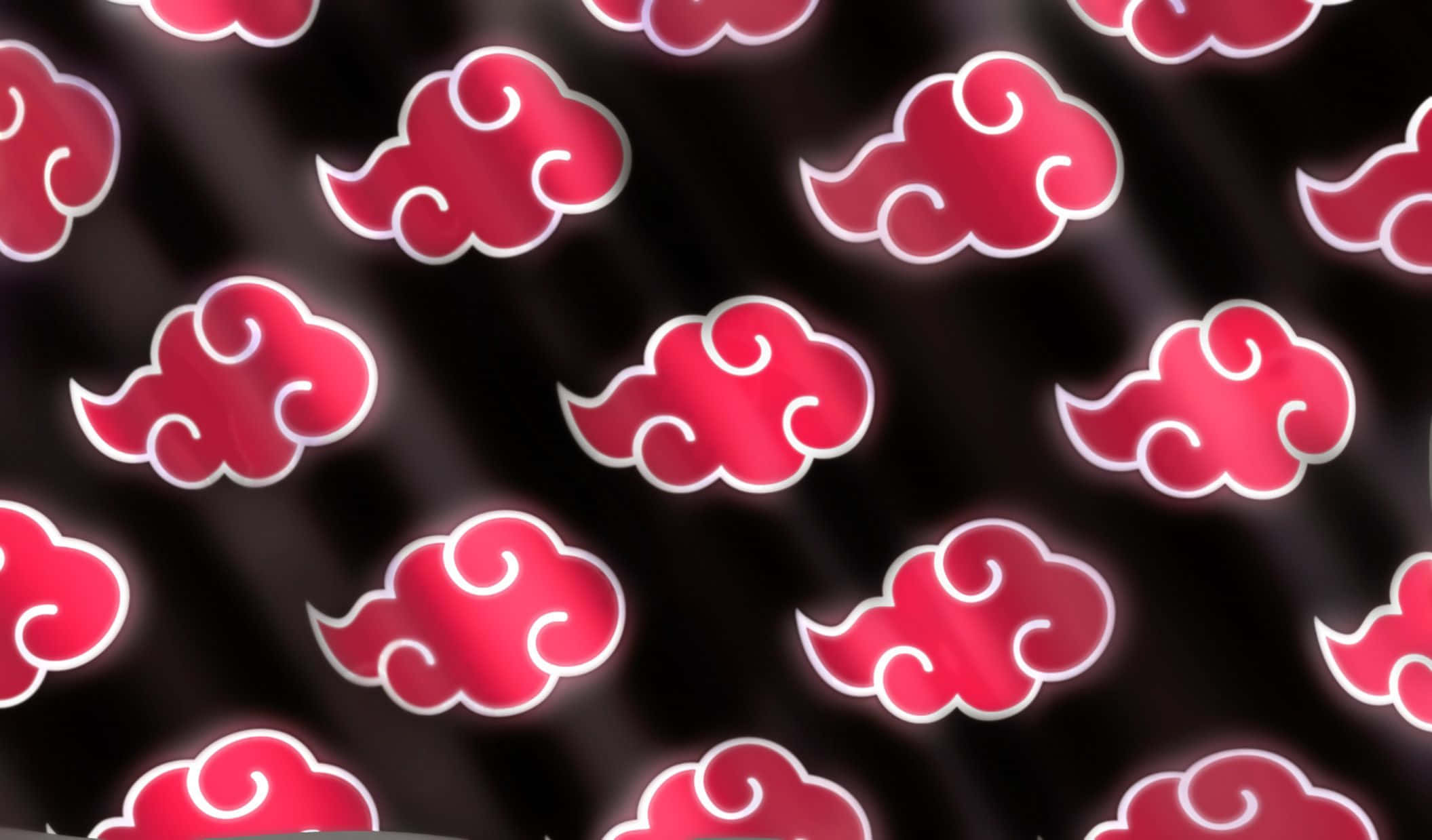 Akatsuki Symbol, red swirling cloud symbols, white outlines, Full HD Desktop Wallpaper