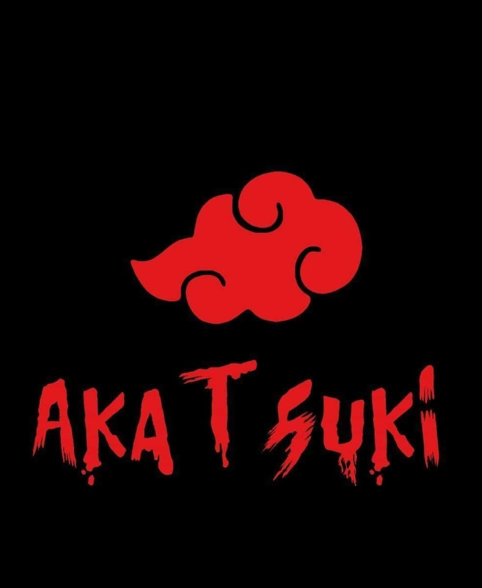 Akatsuki Symbol, red cloud symbol, dripping text, SD Phone Wallpaper