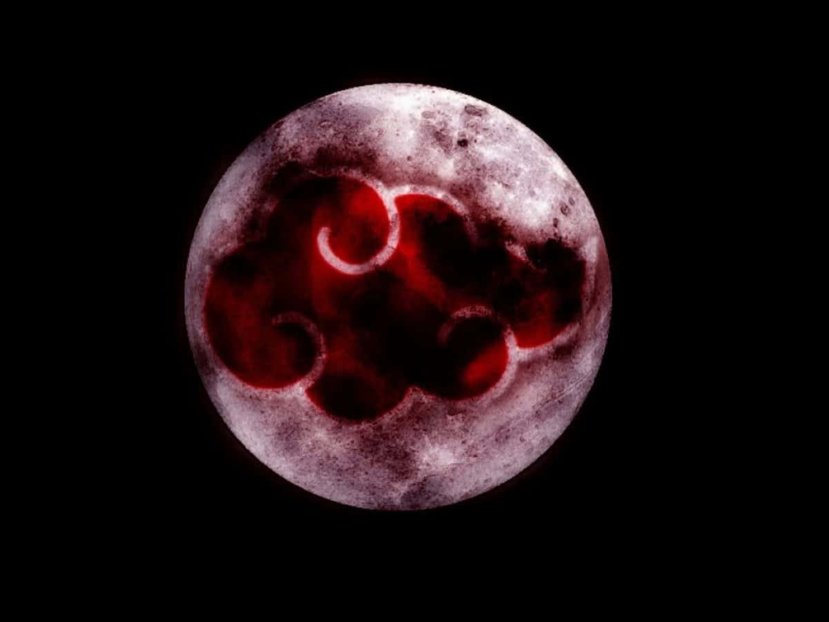 Akatsuki Symbol, blood-red cloud symbol, textured gray moon, SD Desktop Wallpaper