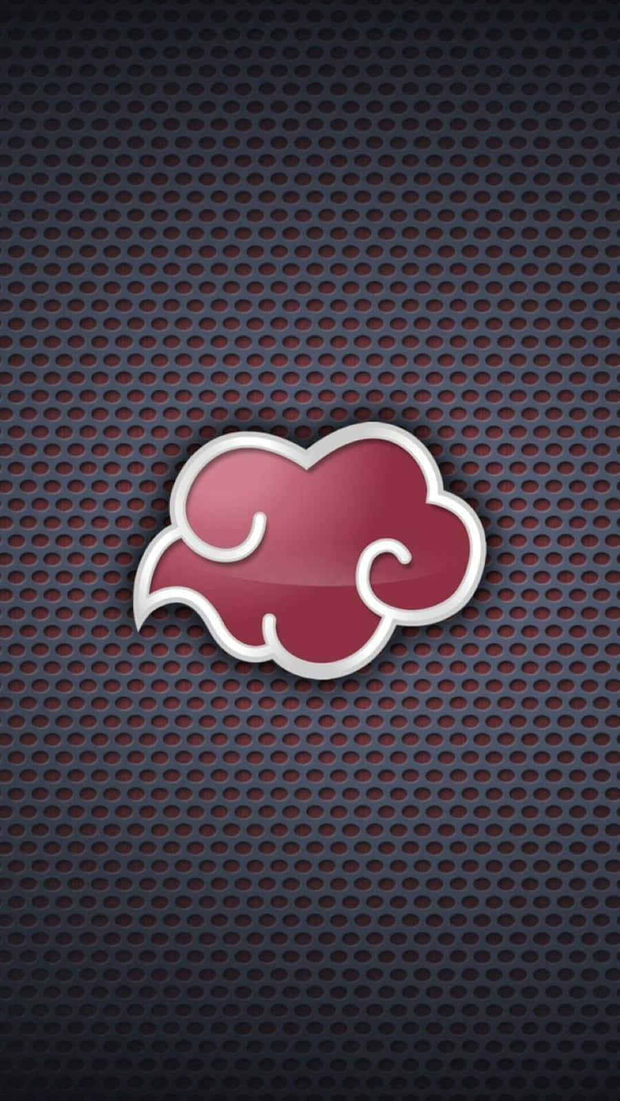 Akatsuki Symbol, glossy red cloud emblem, white trim, HD Phone Wallpaper