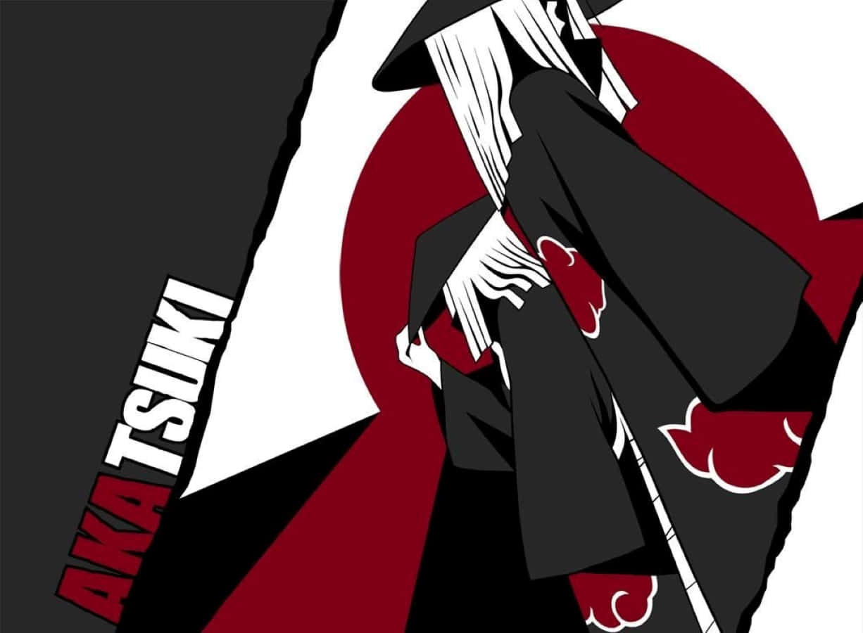 Akatsuki Symbol, white hair, black cloak, SD Desktop Wallpaper