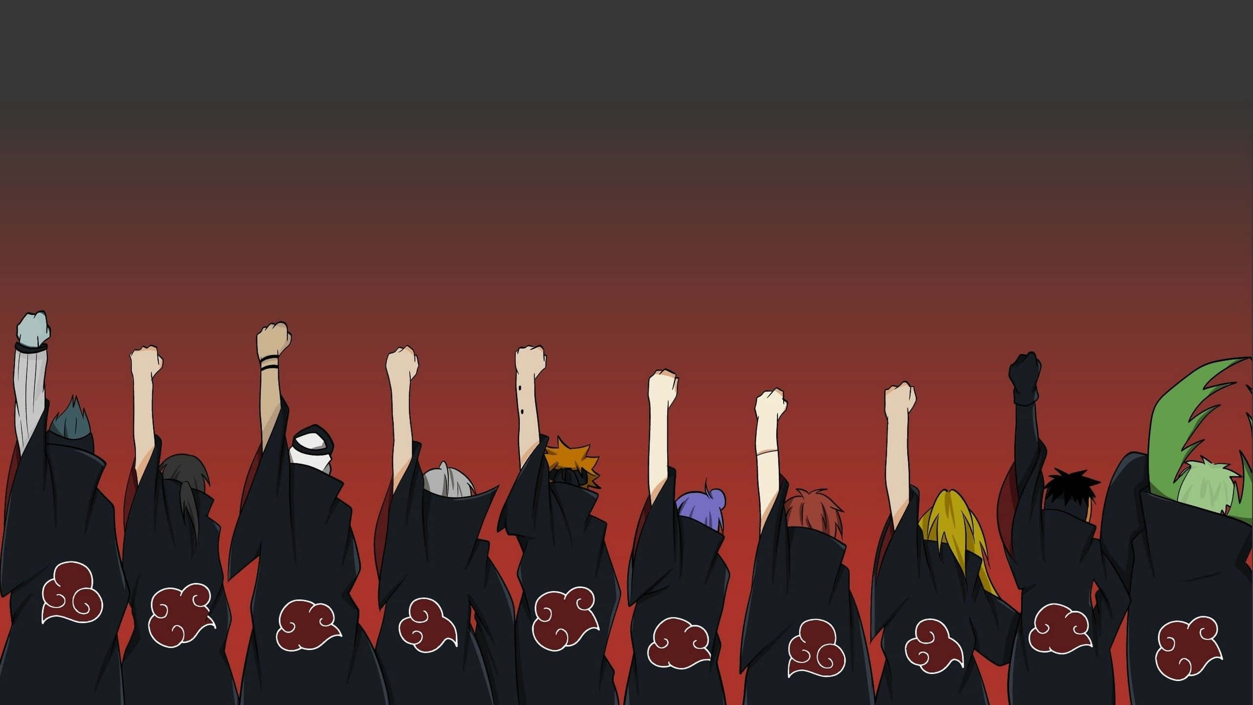 Akatsuki Symbol, black cloaks, red cloud symbols, 2K Desktop Wallpaper